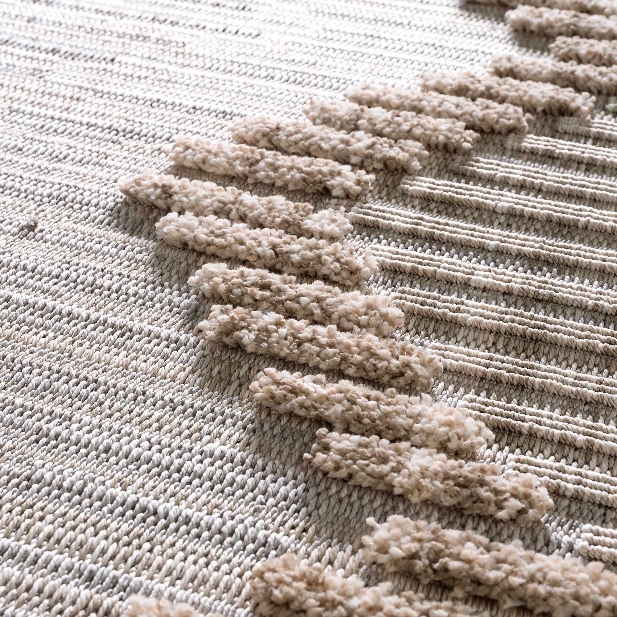 Contemporary Peach, Camel and Dark Purple Tribal Design Area Rug - Image 27