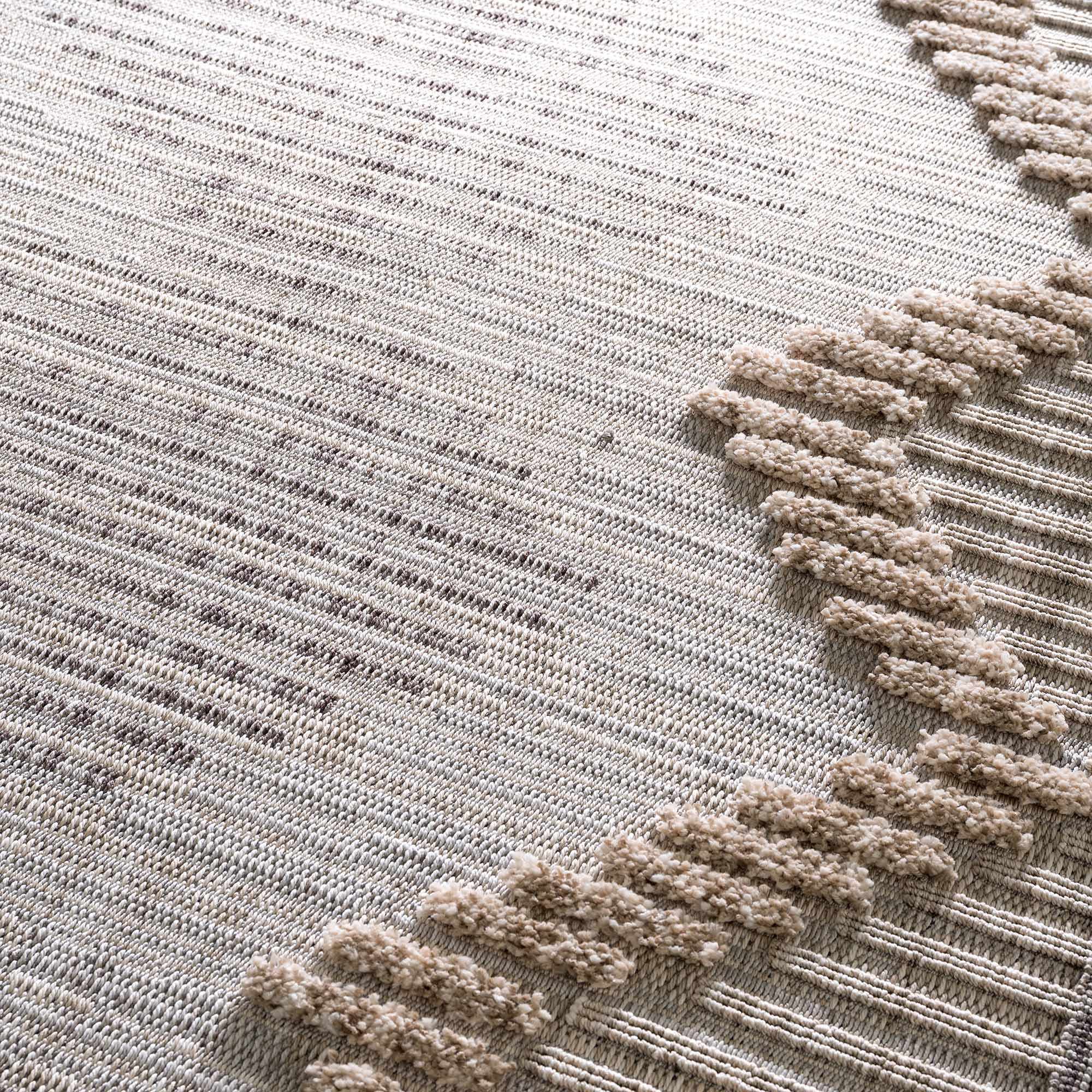 Contemporary Peach, Camel and Dark Purple Tribal Design Area Rug - Image 28