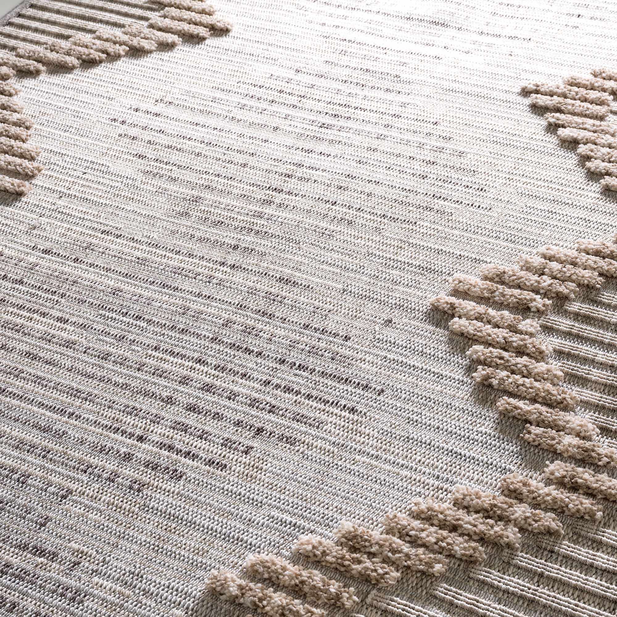 Contemporary Peach, Camel and Dark Purple Tribal Design Area Rug - Image 29