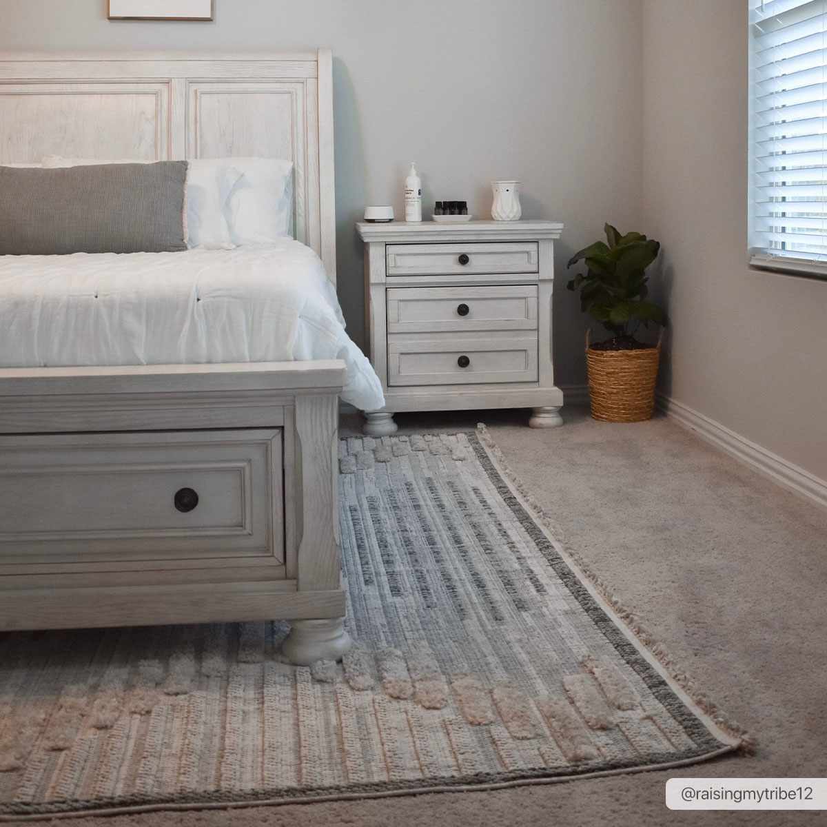 Contemporary Peach, Camel and Dark Purple Tribal Design Area Rug - Image 4