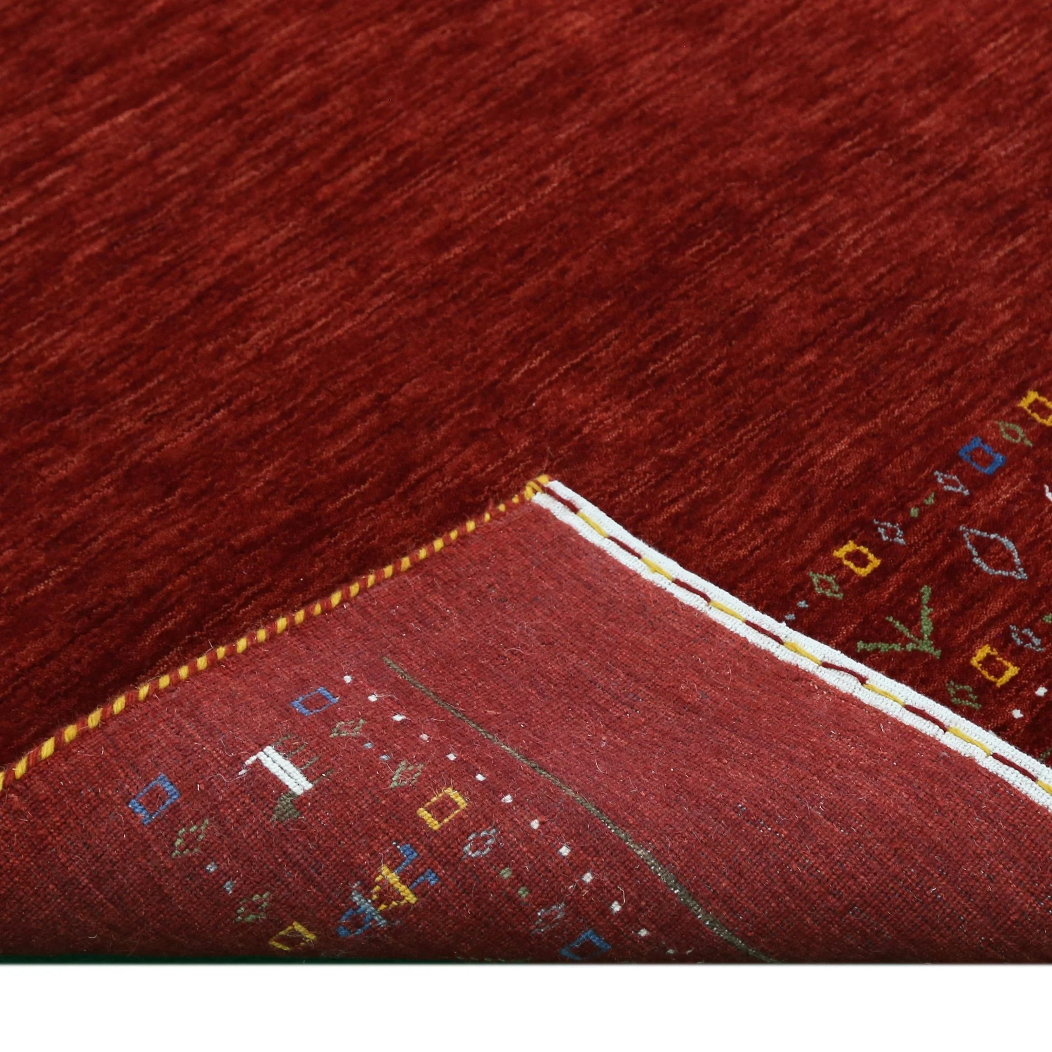Contemporary Red Hand Loomed Wool Area Rug - Image 10