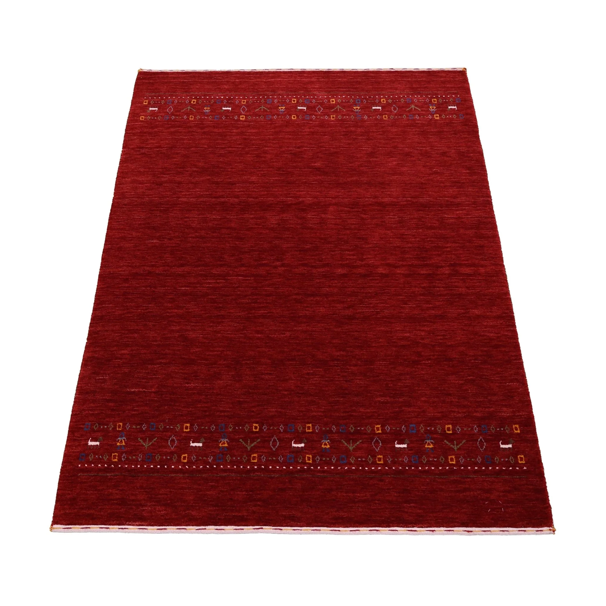 Contemporary Red Hand Loomed Wool Area Rug - Image 14