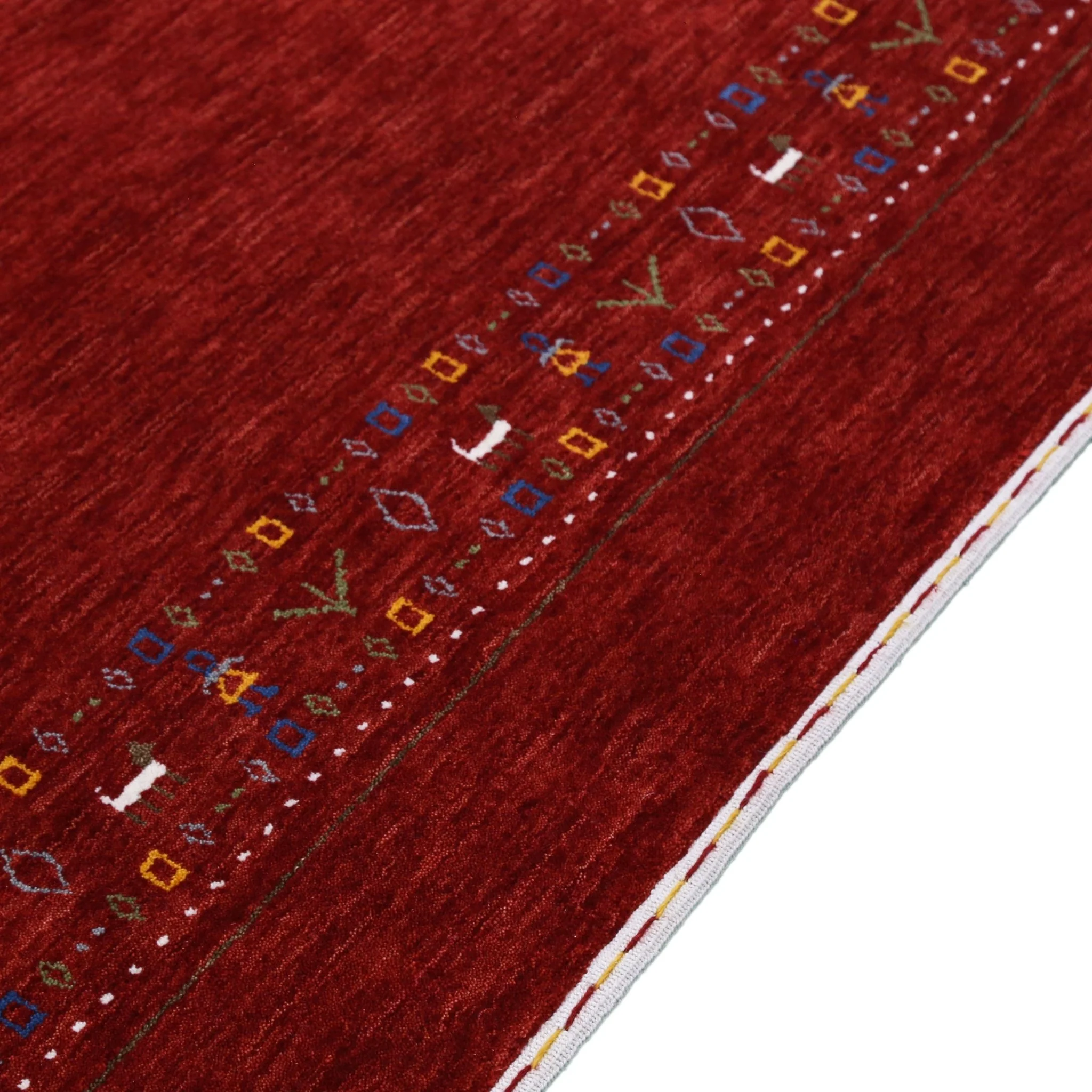 Contemporary Red Hand Loomed Wool Area Rug - Image 4