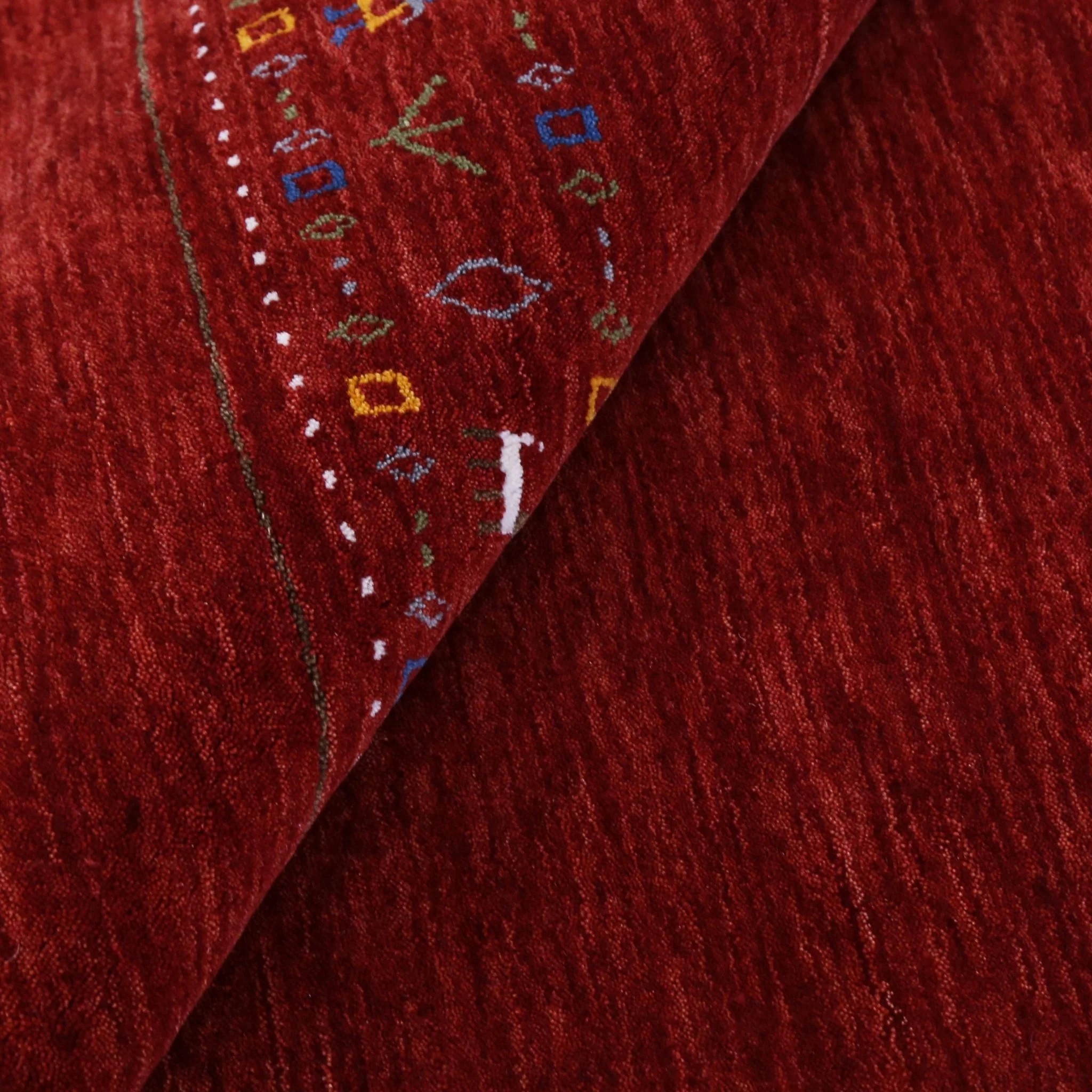 Contemporary Red Hand Loomed Wool Area Rug - Image 5