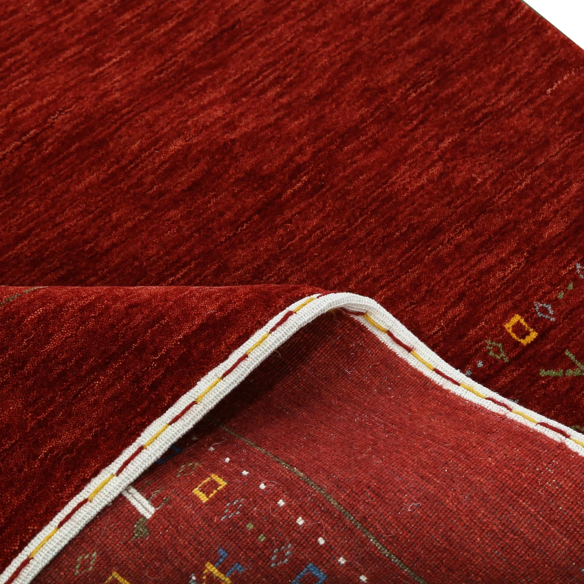 Contemporary Red Hand Loomed Wool Area Rug - Image 6