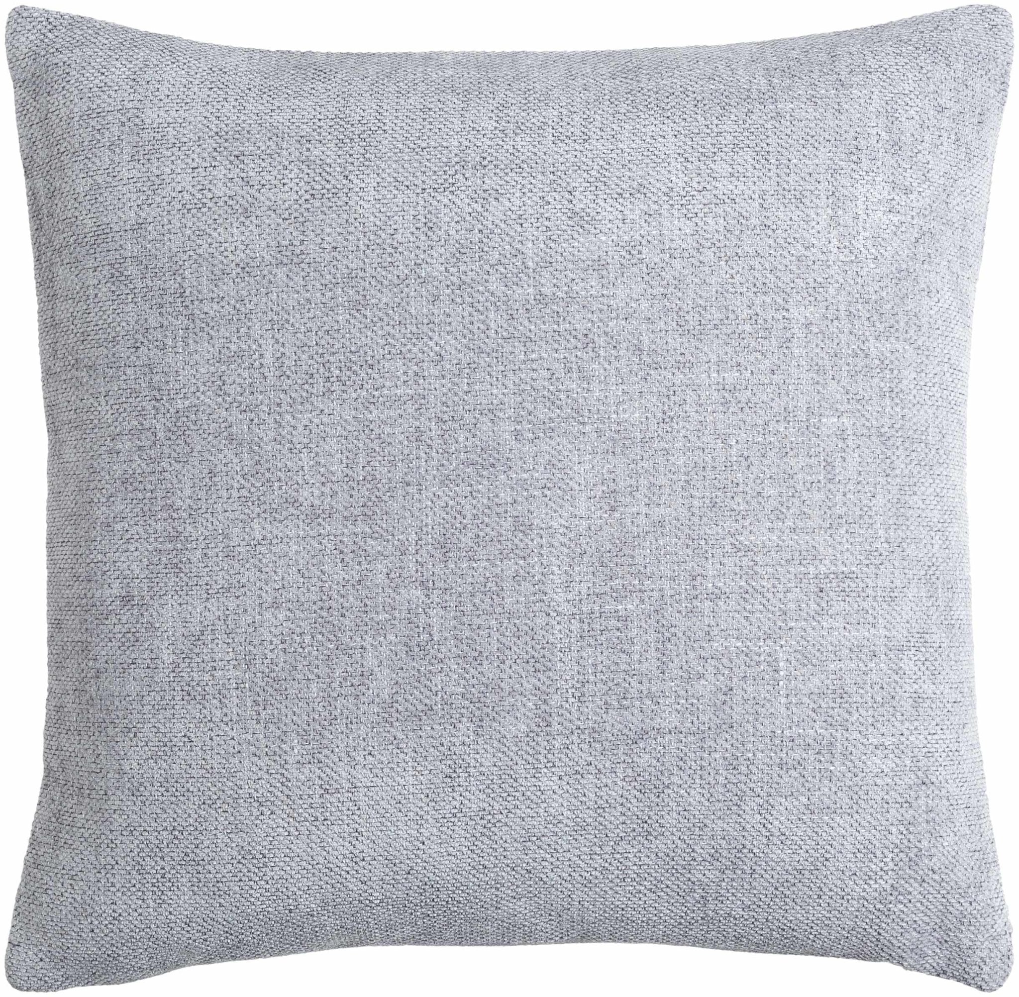 Natural Linen look Contemporary Silver Textured Square Throw Pillow - Image 4