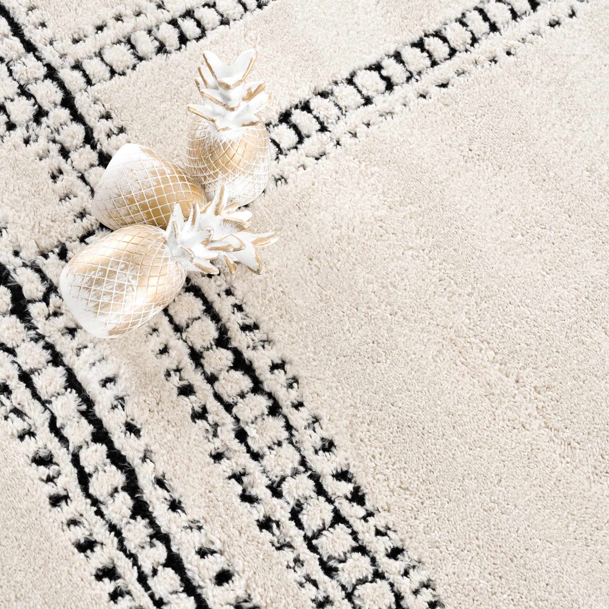 Modern Contemporary Solid Beige and Black High pile Multi Size  Area Rug - Image 15