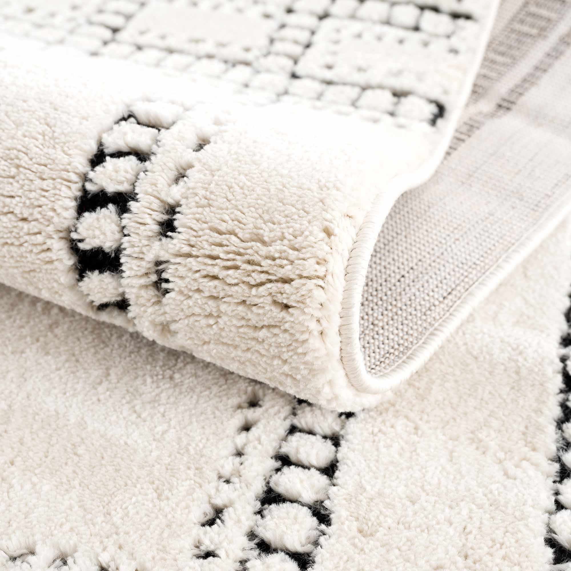 Modern Contemporary Solid Beige and Black High pile Multi Size  Area Rug - Image 8
