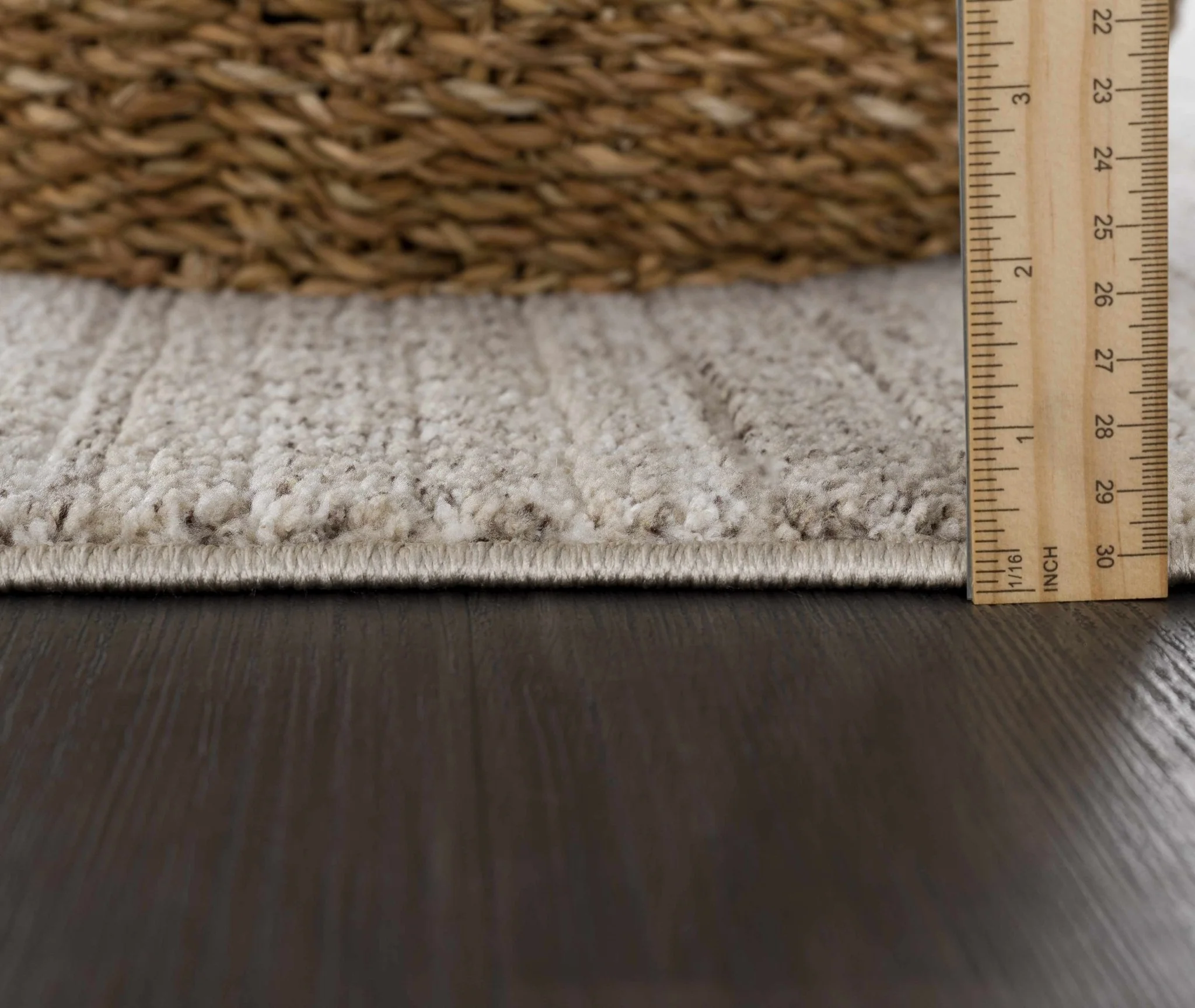 Contemporary solid Beige and Gray High Pile Area Rug - Image 10