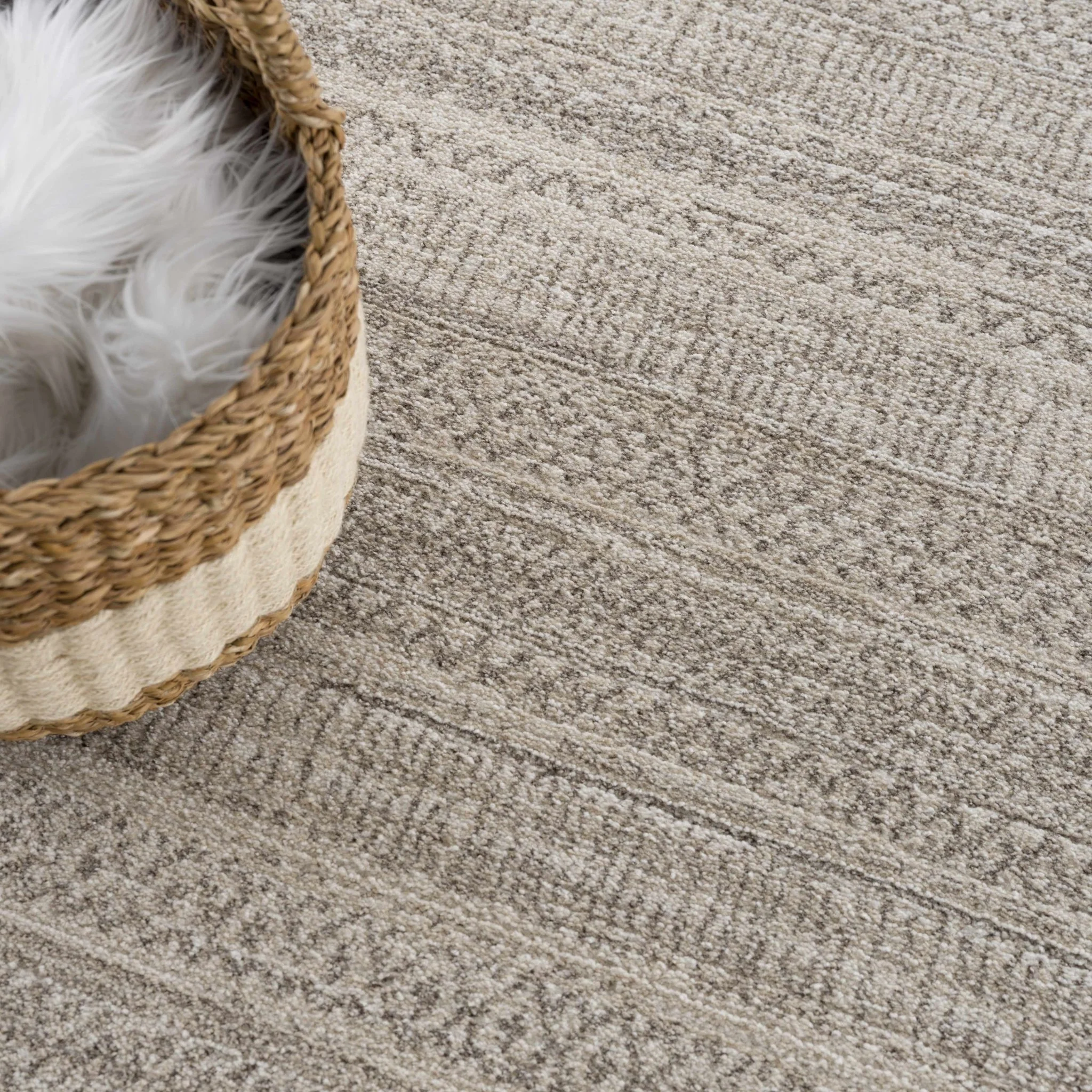 Contemporary solid Beige and Gray High Pile Area Rug - Image 12
