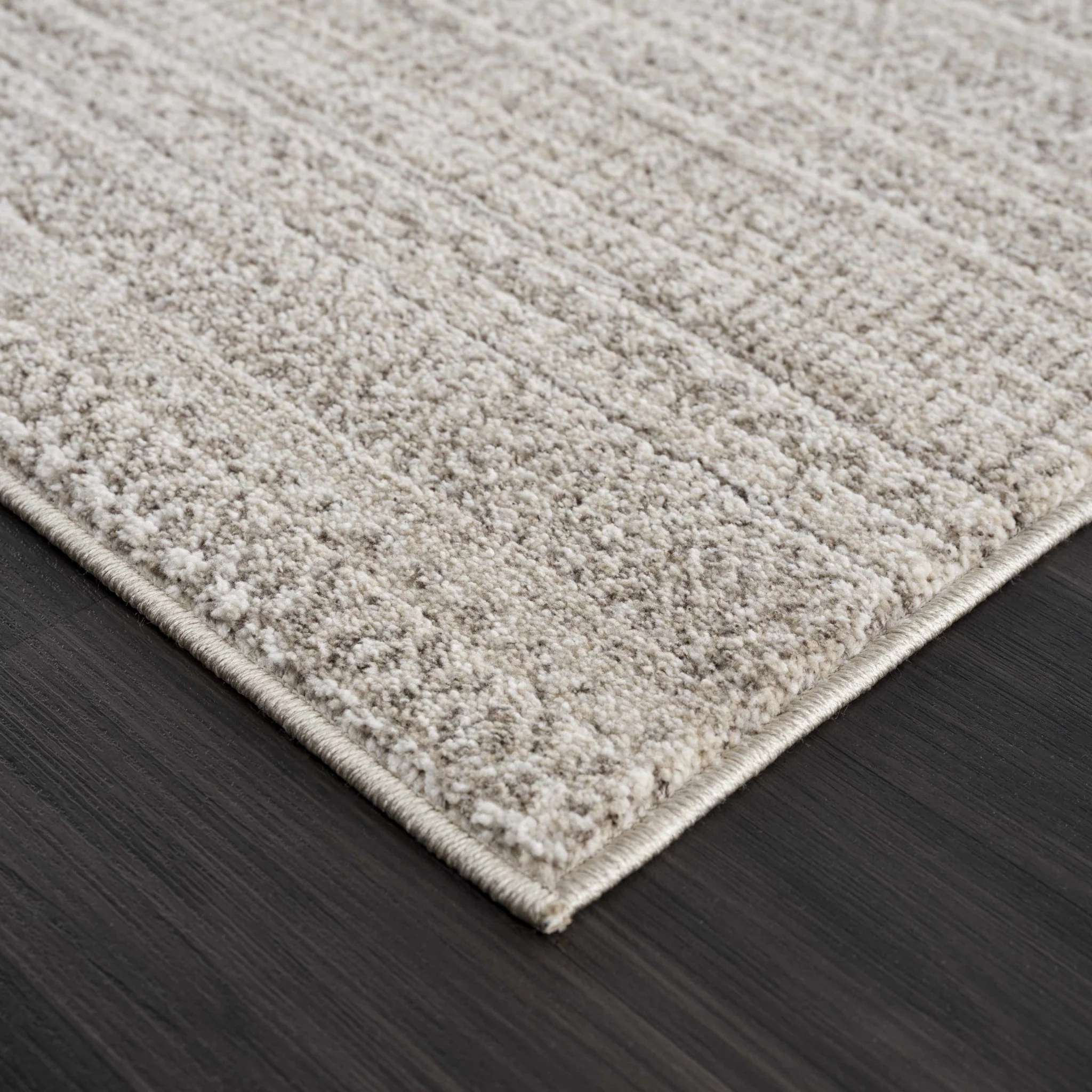 Contemporary solid Beige and Gray High Pile Area Rug - Image 3