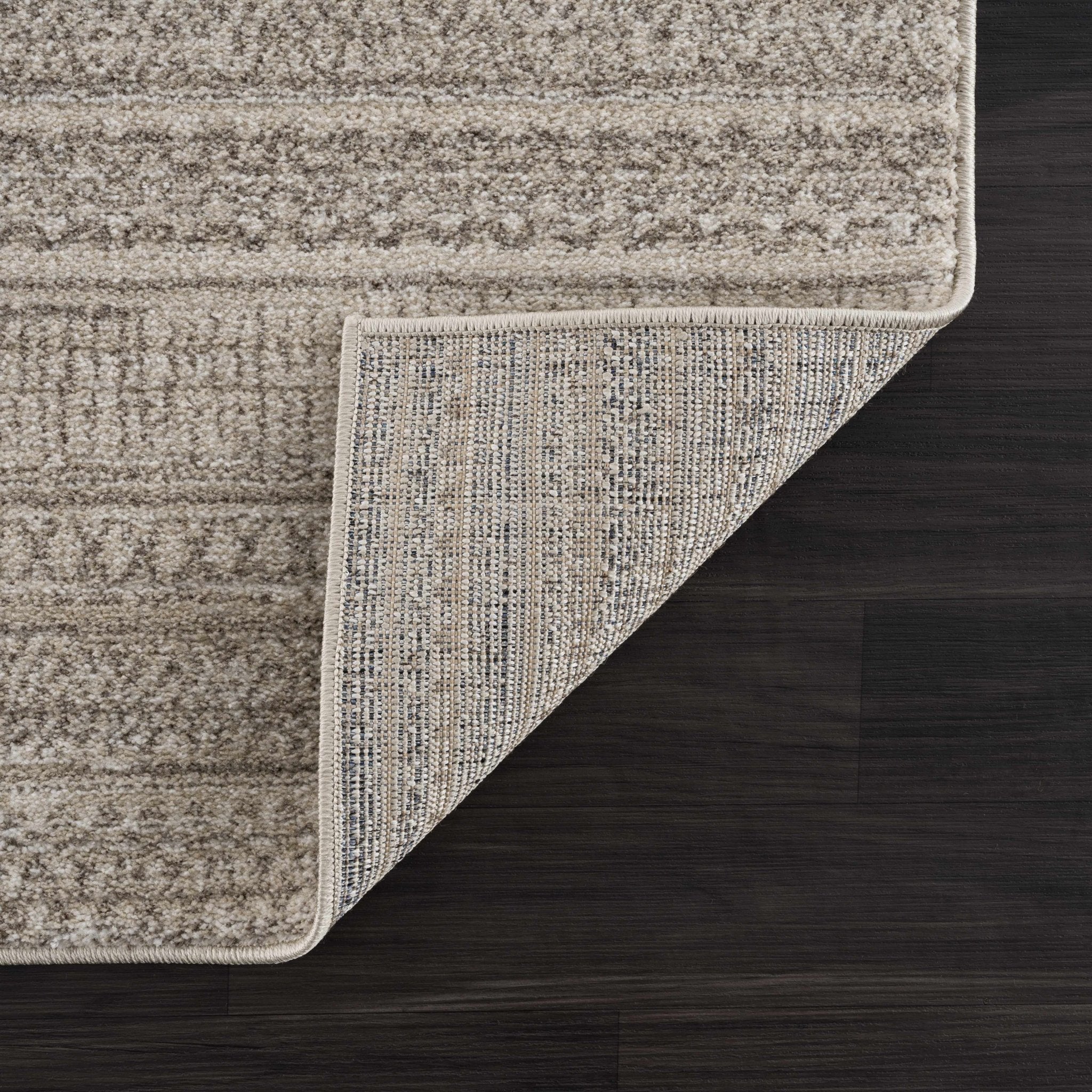 Contemporary solid Beige and Gray High Pile Area Rug - Image 4