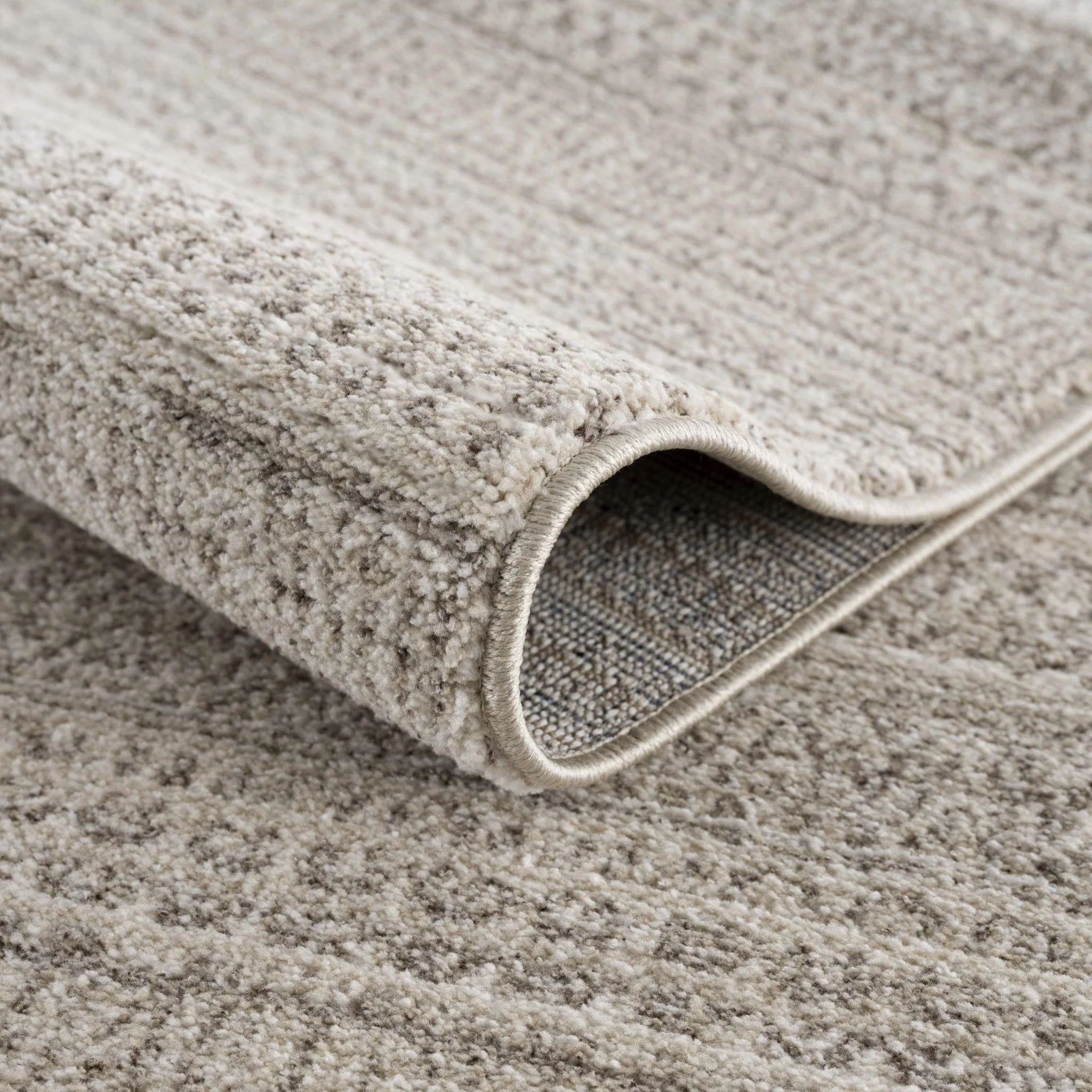 Contemporary solid Beige and Gray High Pile Area Rug - Image 6