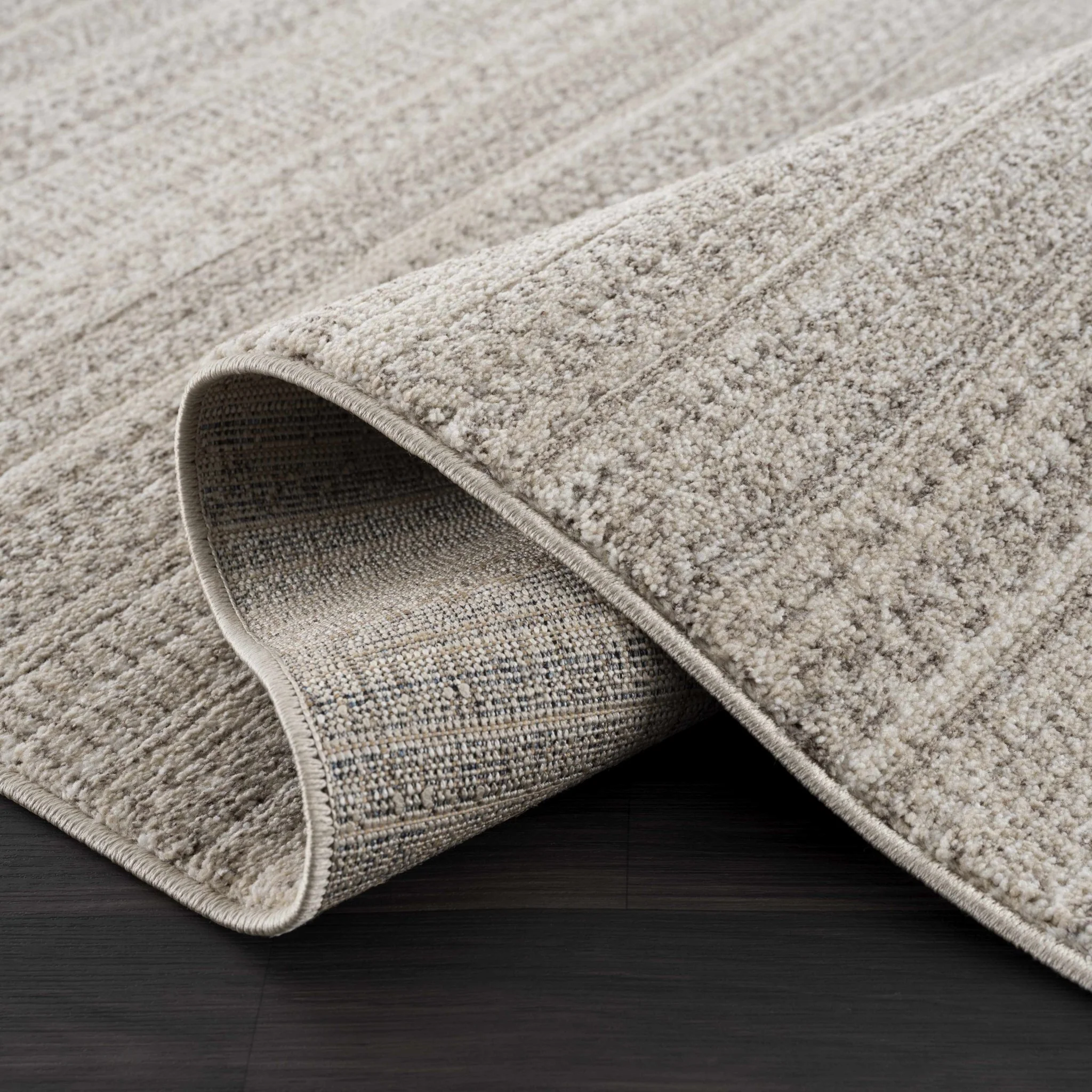 Contemporary solid Beige and Gray High Pile Area Rug - Image 7