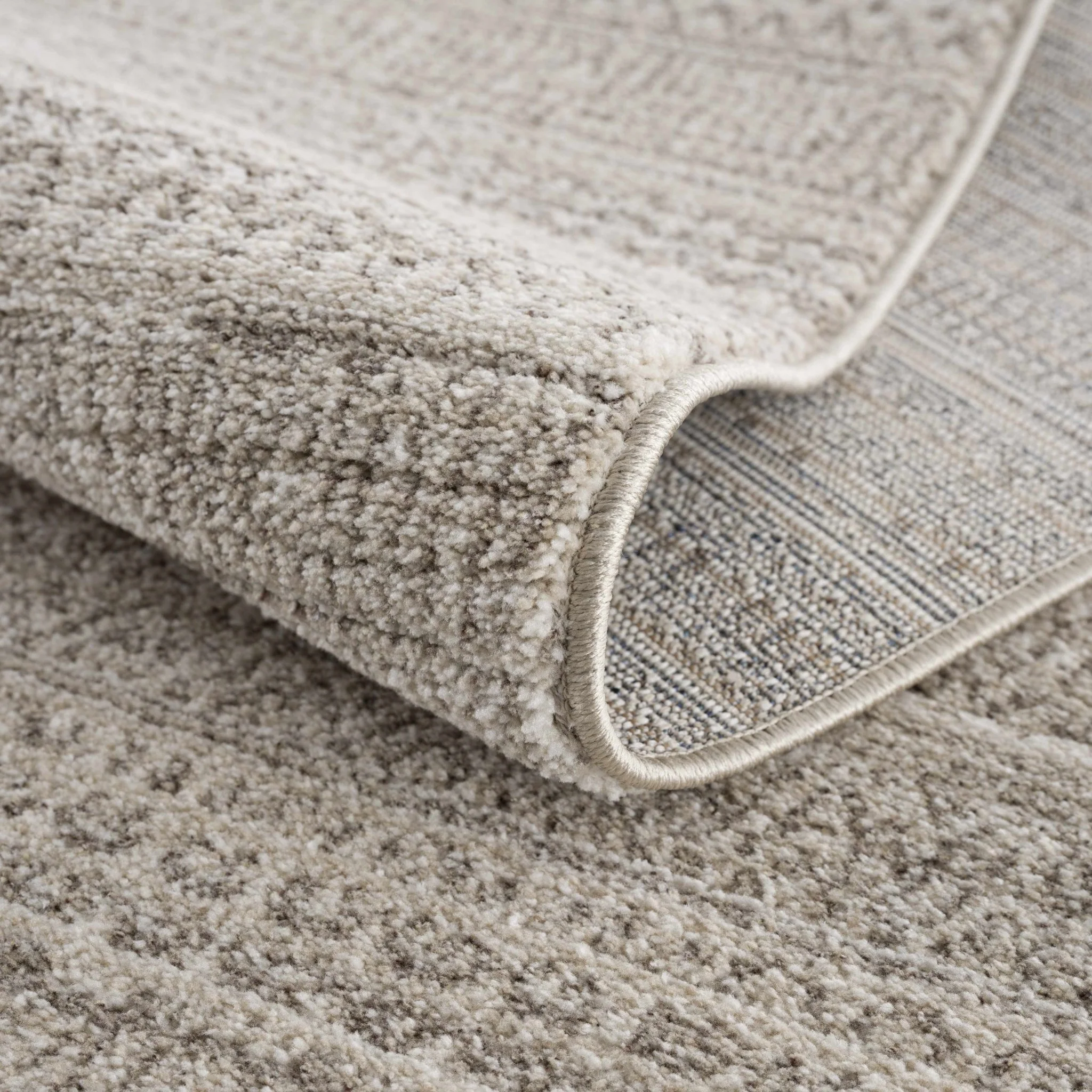 Contemporary solid Beige and Gray High Pile Area Rug - Image 8