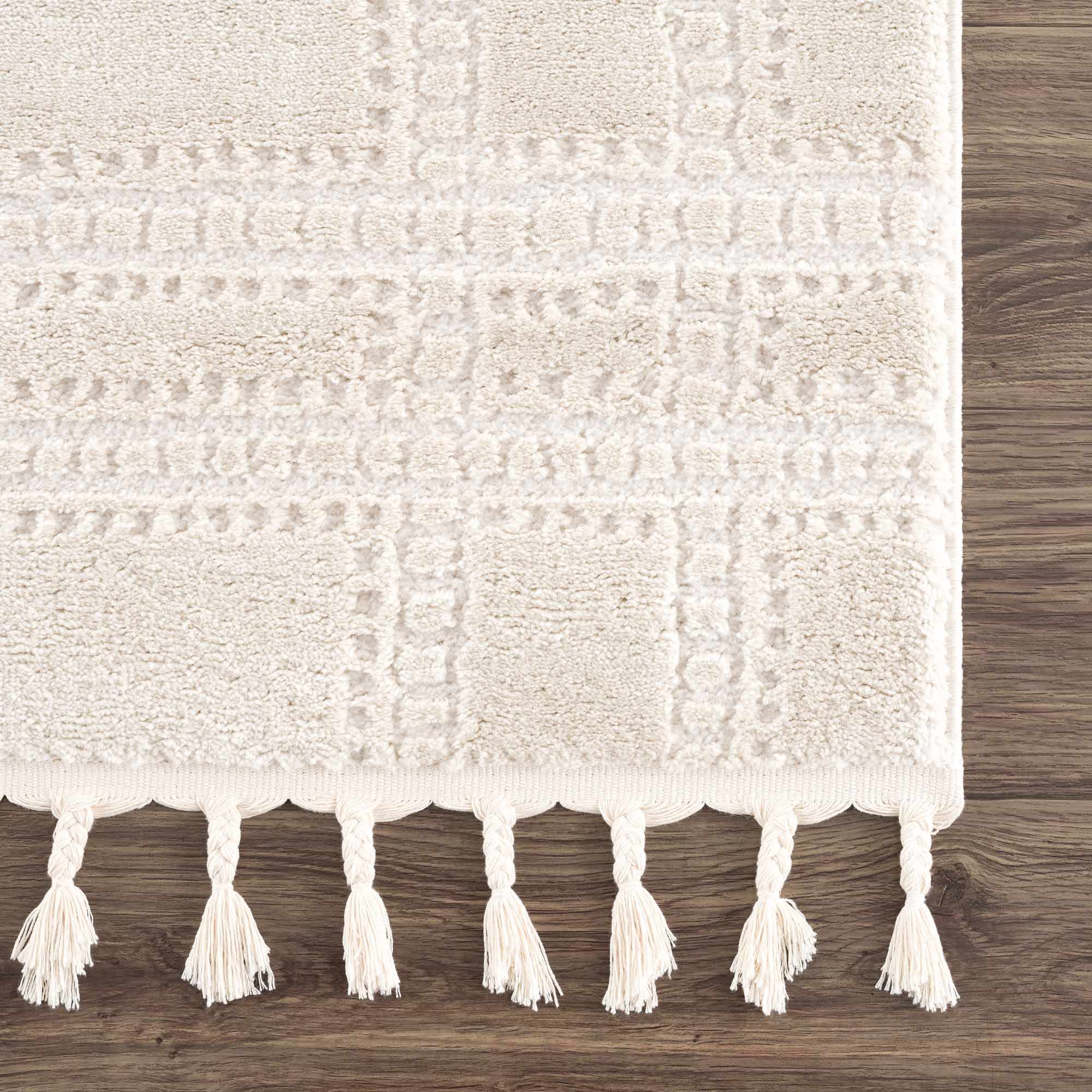 Modern Contemporary Solid Beige and Ivory High pile multi size Area Rug - Image 10
