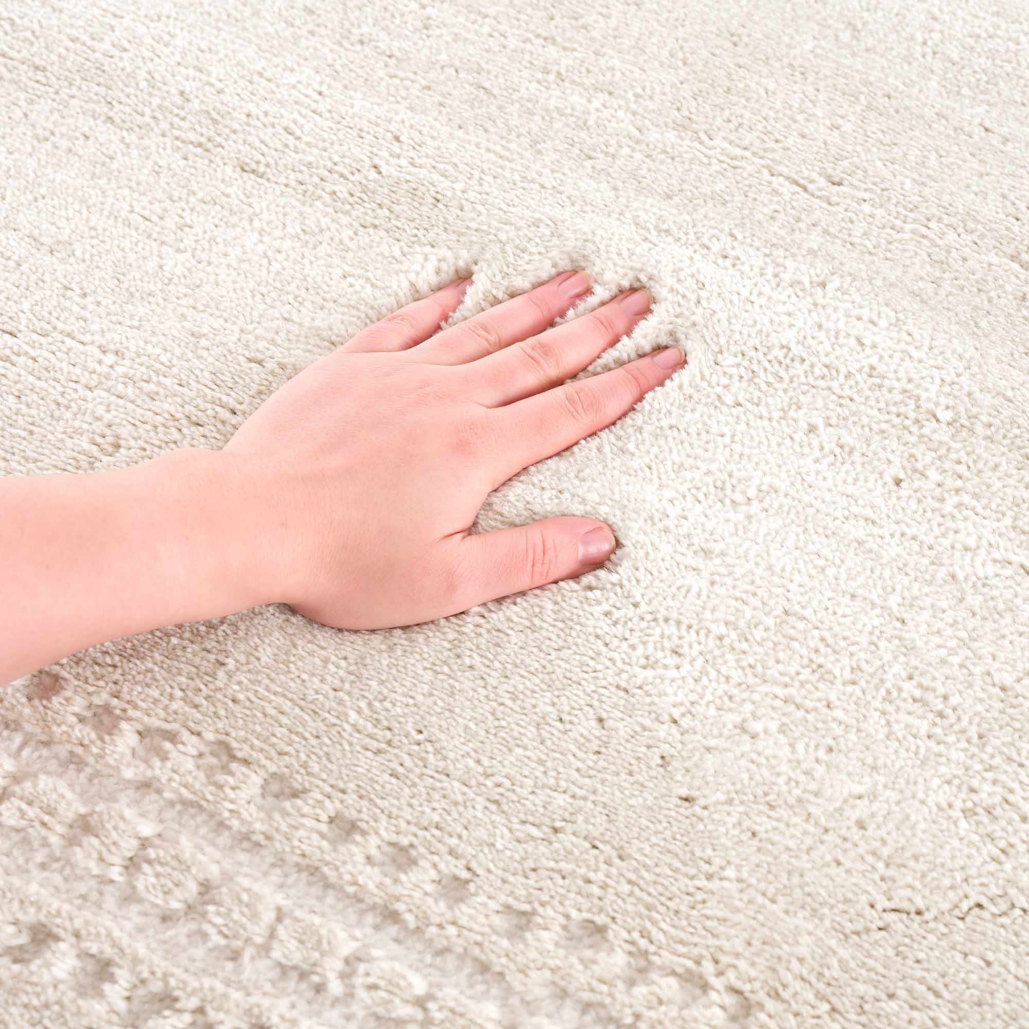 Modern Contemporary Solid Beige and Ivory High pile multi size Area Rug - Image 13