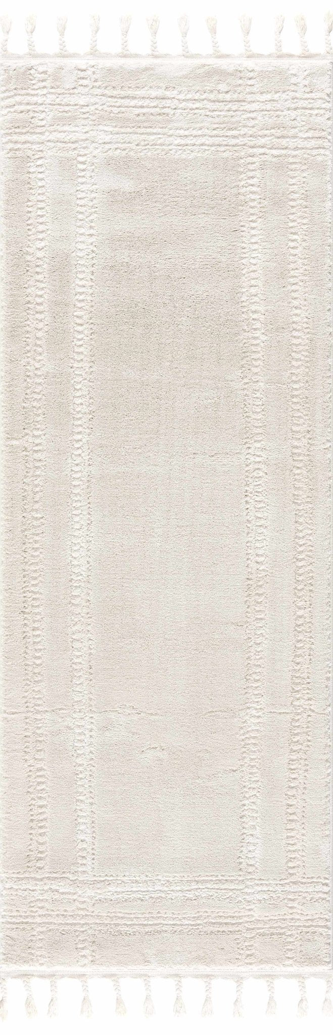 Modern Contemporary Solid Beige and Ivory High pile multi size Area Rug - Image 4
