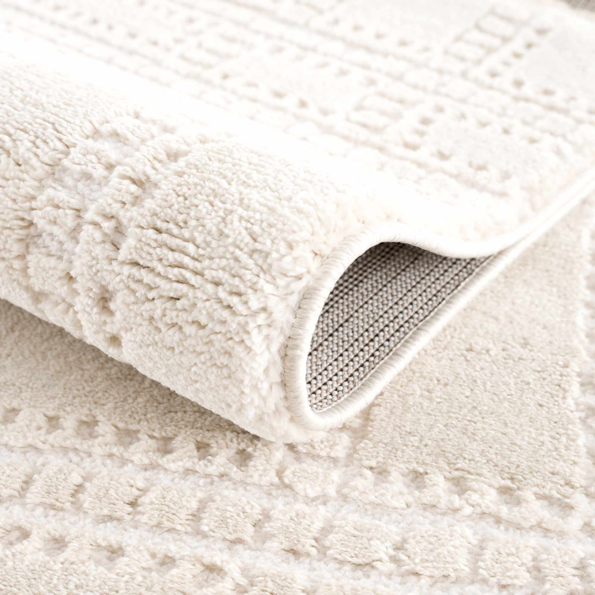 Modern Contemporary Solid Beige and Ivory High pile multi size Area Rug - Image 6