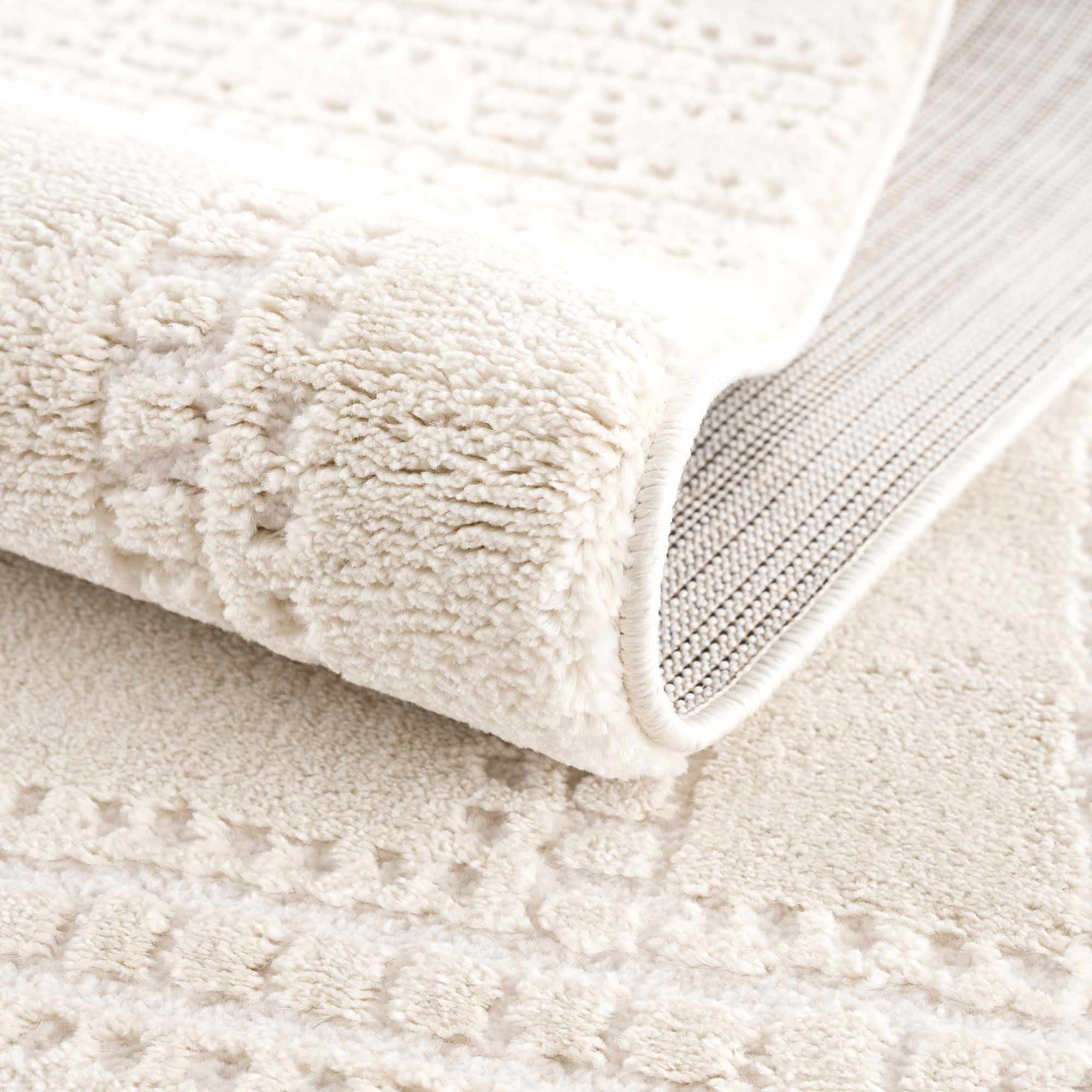 Modern Contemporary Solid Beige and Ivory High pile multi size Area Rug - Image 7