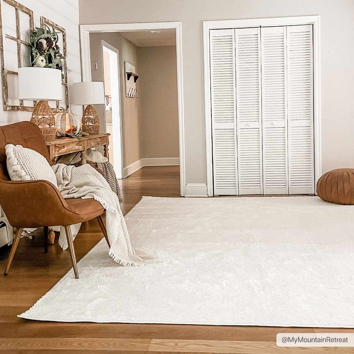 Contemporary Solid Beige High Pile Washable Area Rug - Image 2