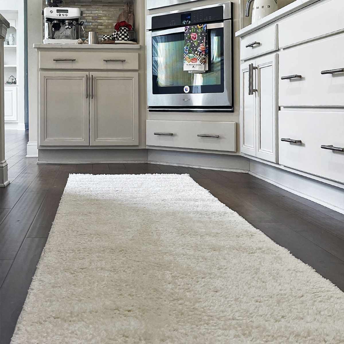 Contemporary Solid Beige High Pile Washable Area Rug - Image 7