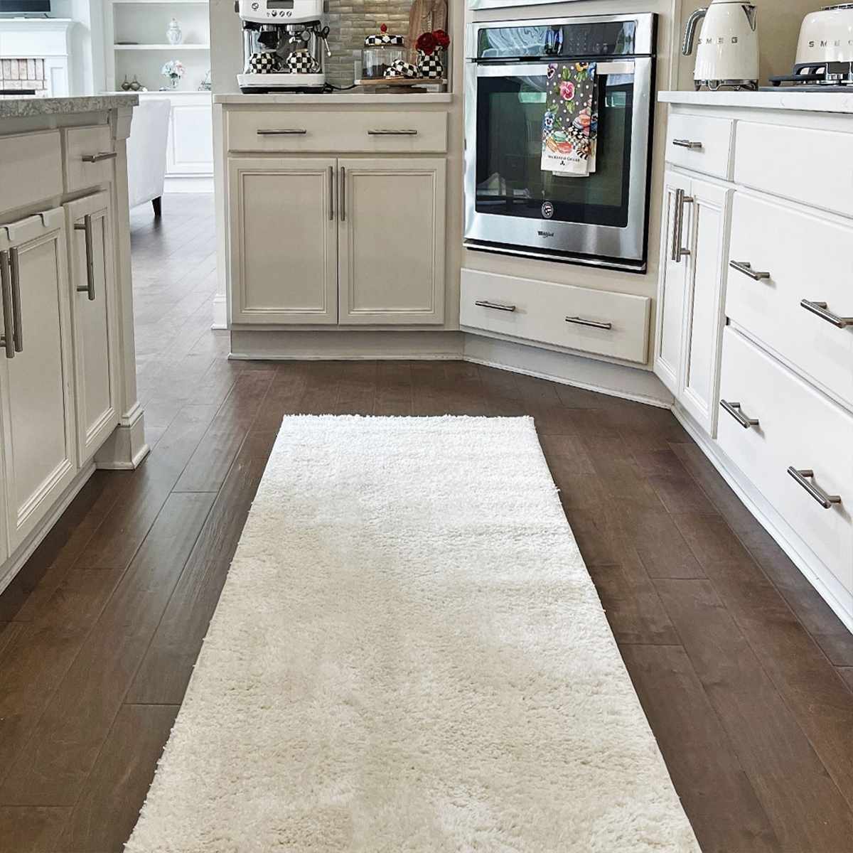 Contemporary Solid Beige High Pile Washable Area Rug - Image 8