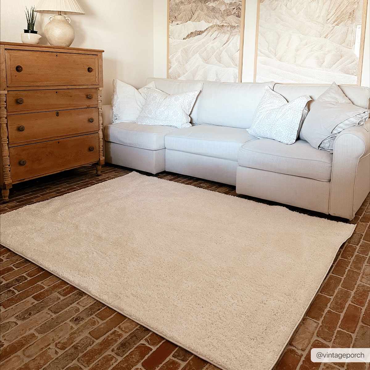 Contemporary Solid Beige High Pile Washable Area Rug - Image 9