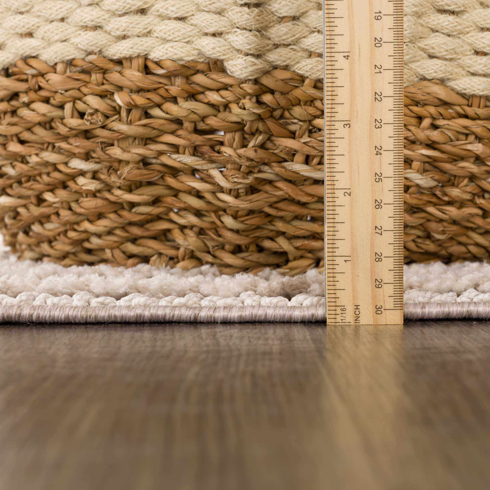 Contemporary Solid Stripes Peach, Beige and Gray High-Low Pile  Area Rug - Image 11