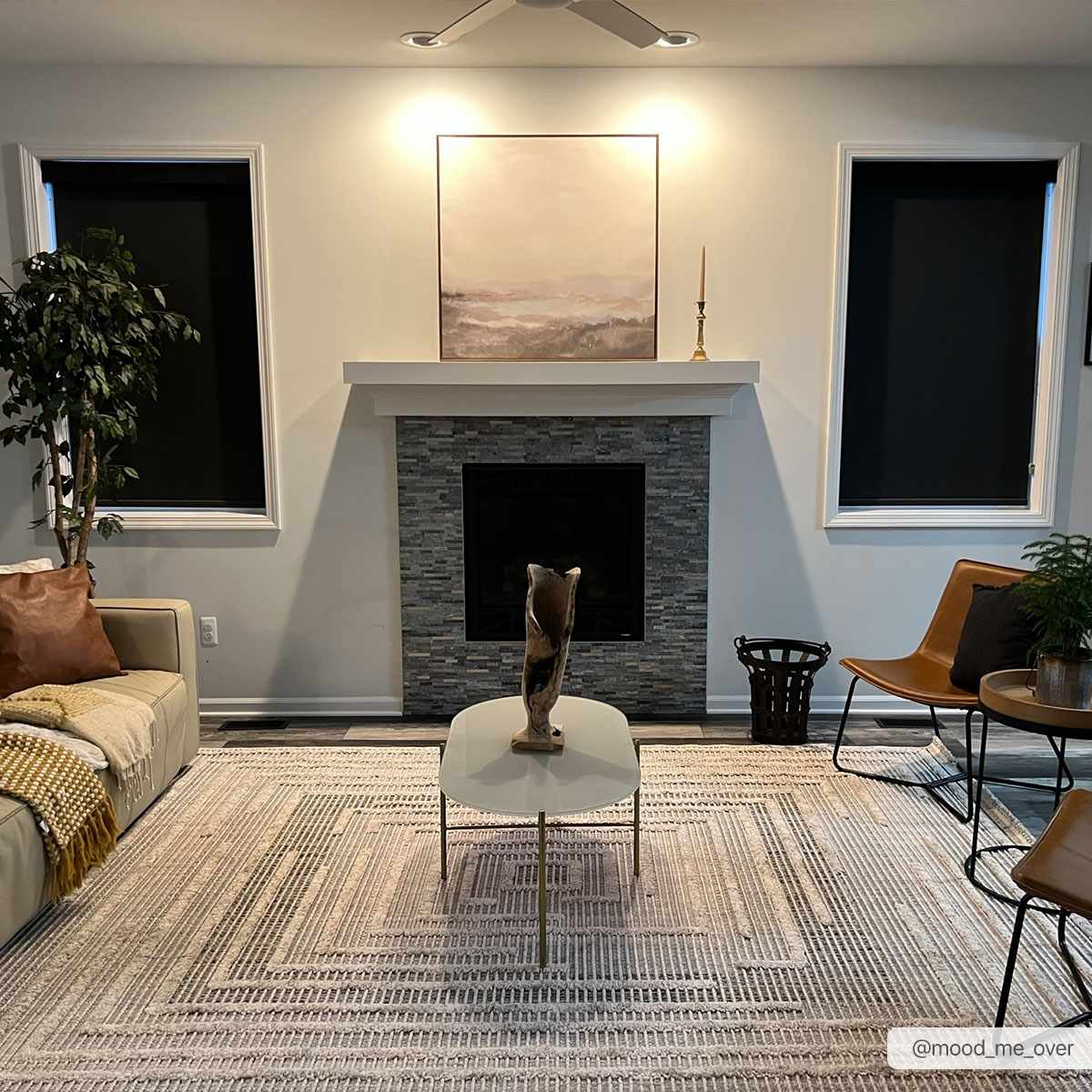 Contemporary Solid Stripes Peach, Beige and Gray High-Low Pile  Area Rug - Image 2