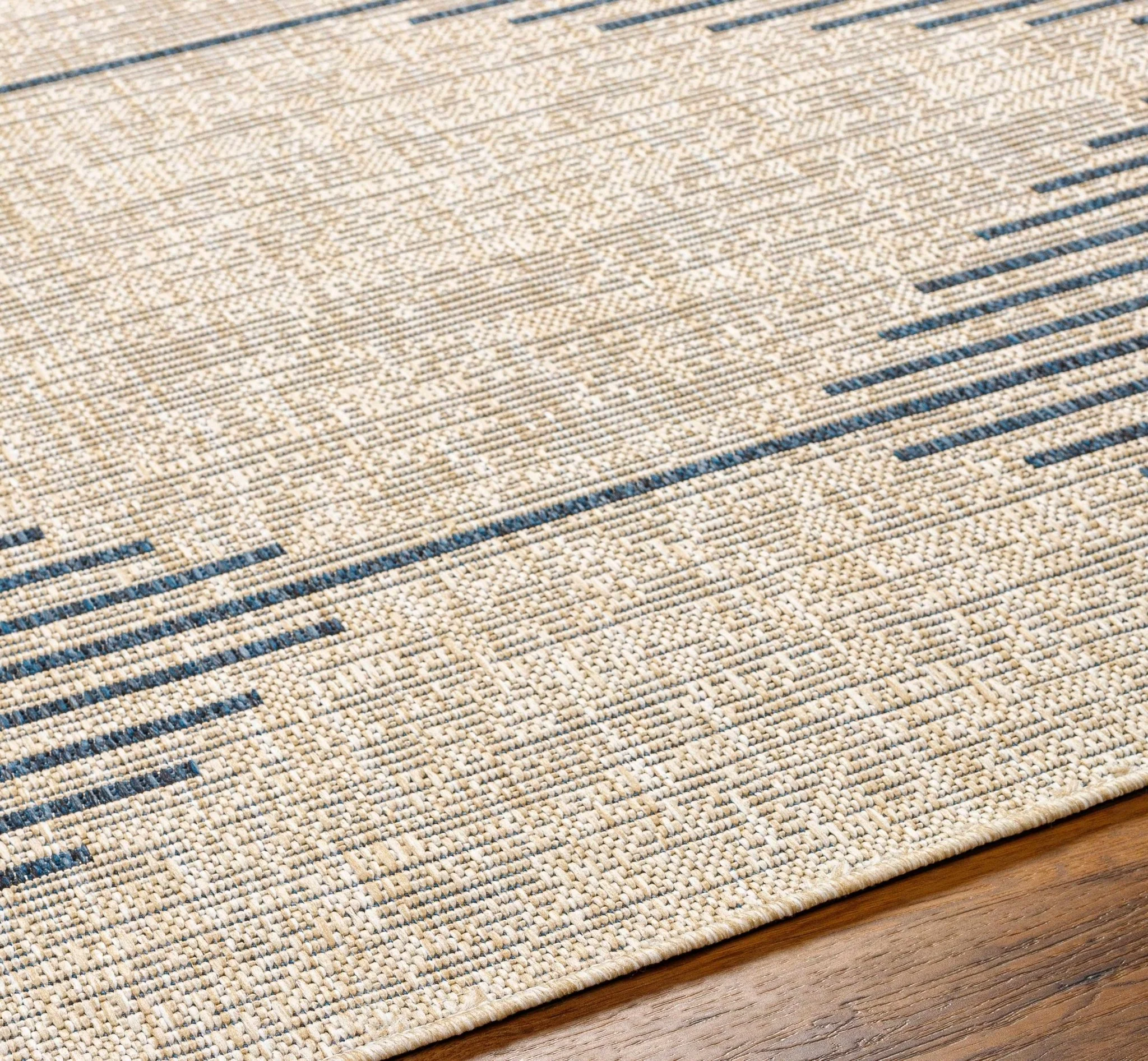 Contemporary Stephan Design Blue And Gray Machine Woven Outdoor Rug - Image 5
