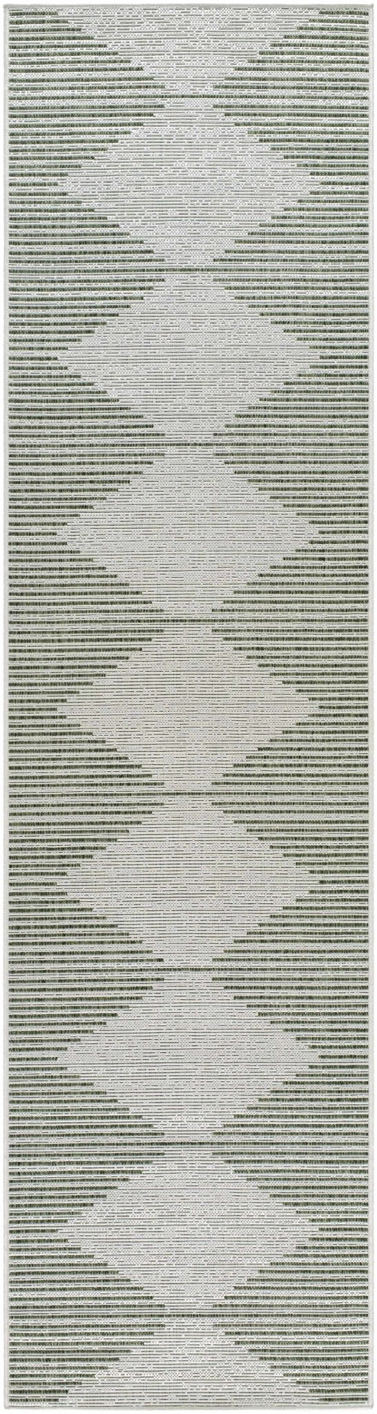 Contemporary Stephan Pattern Green And Gray Machine Woven Outdoor Rug - Image 5