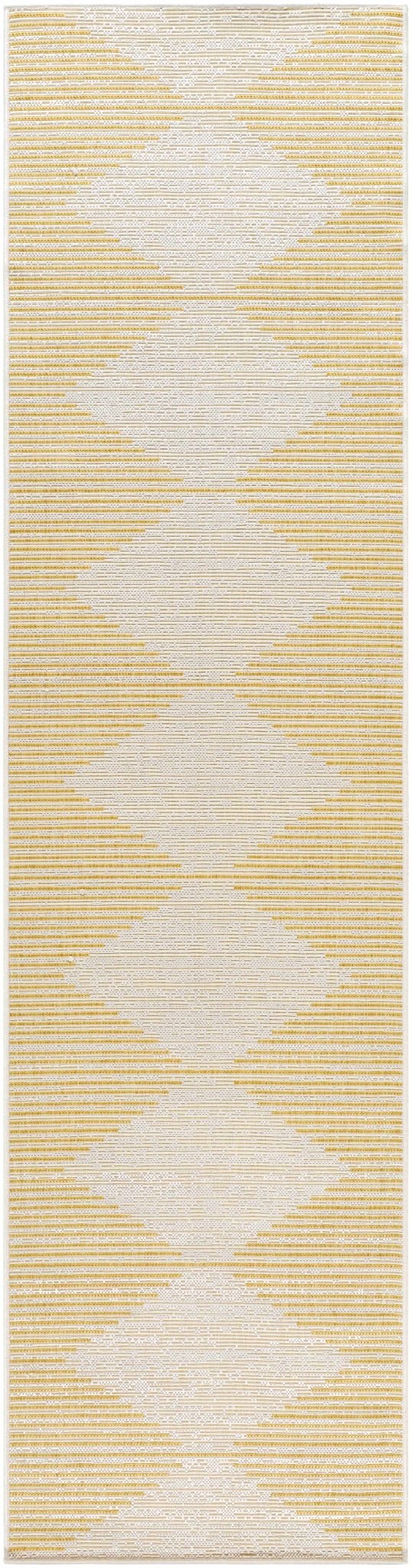Contemporary Stephan Pattern Yellow And Beige Machine Woven Outdoor Rug - Image 7