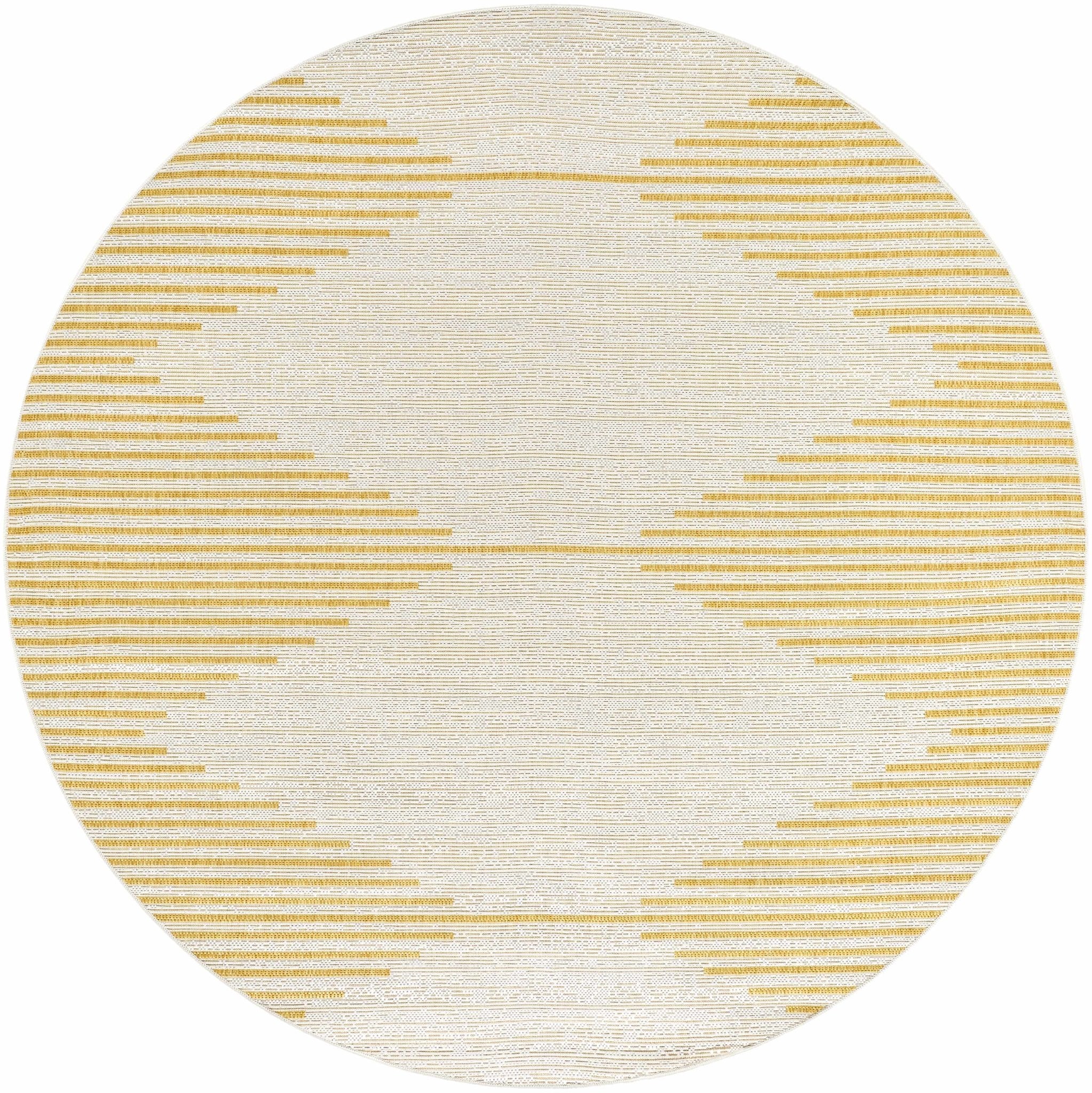 Contemporary Stephan Pattern Yellow And Beige Machine Woven Outdoor Rug - Image 8