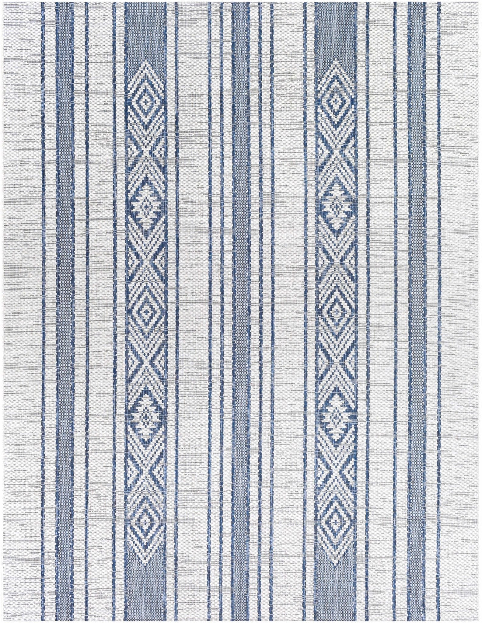 Contemporary Stripes Blue, Ivory and Beige Multi Size Area Rug - Image 10