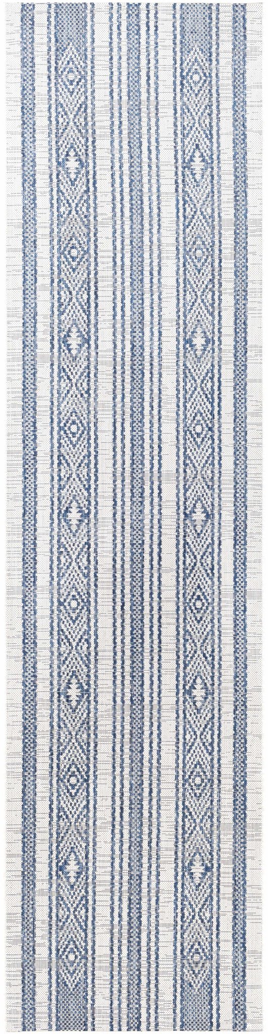 Contemporary Stripes Blue, Ivory and Beige Multi Size Area Rug - Image 11