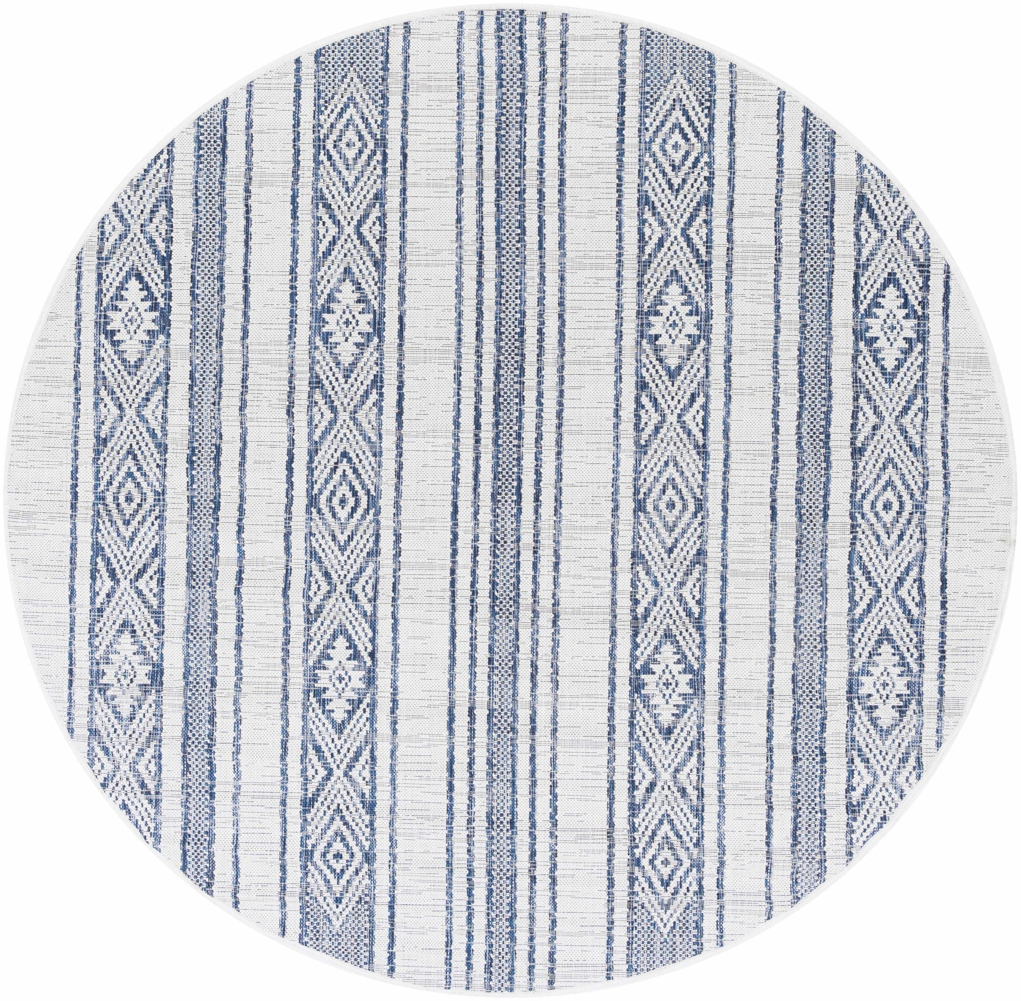 Contemporary Stripes Blue, Ivory and Beige Multi Size Area Rug - Image 3