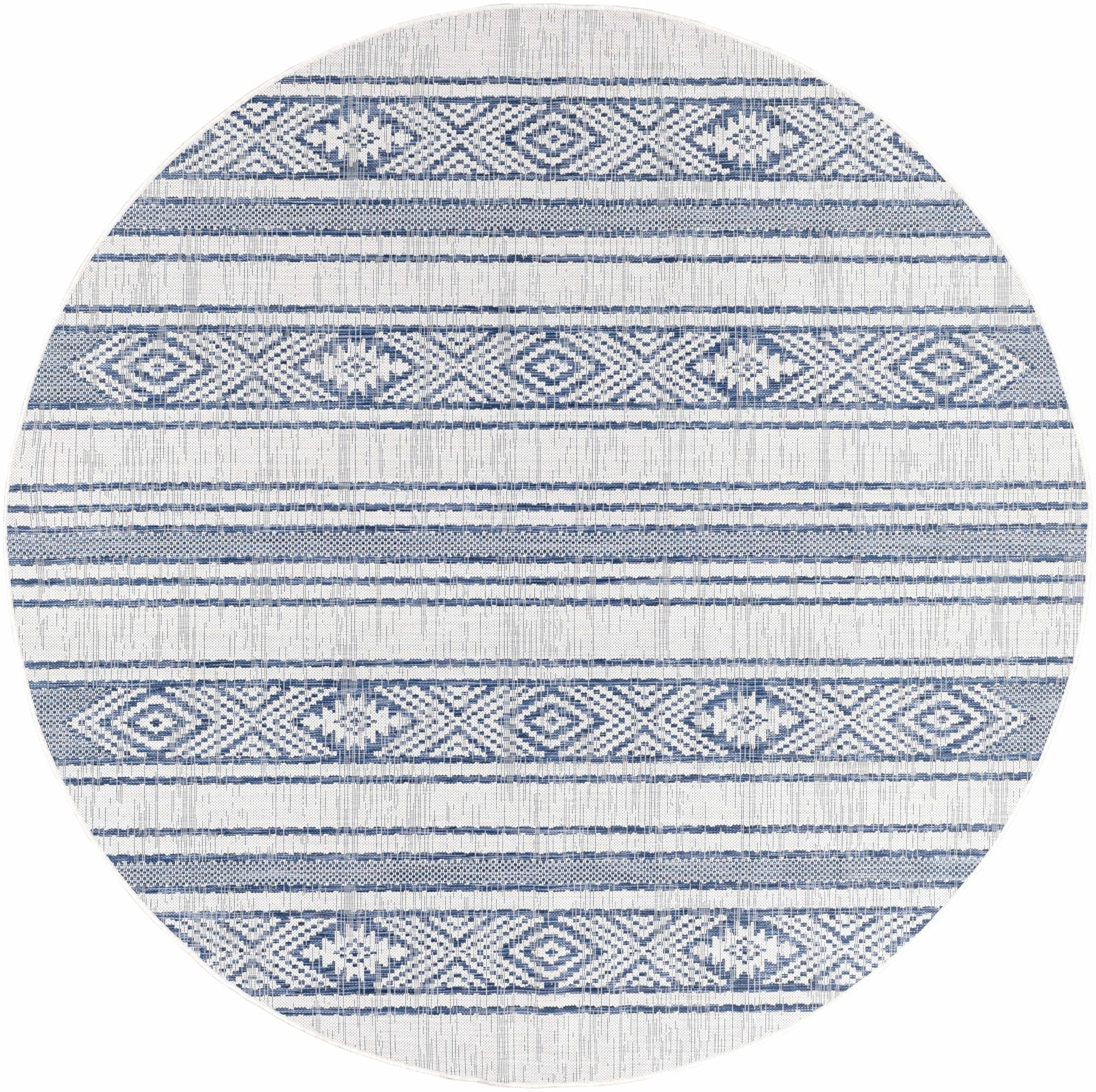 Contemporary Stripes Blue, Ivory and Beige Multi Size Area Rug - Image 4