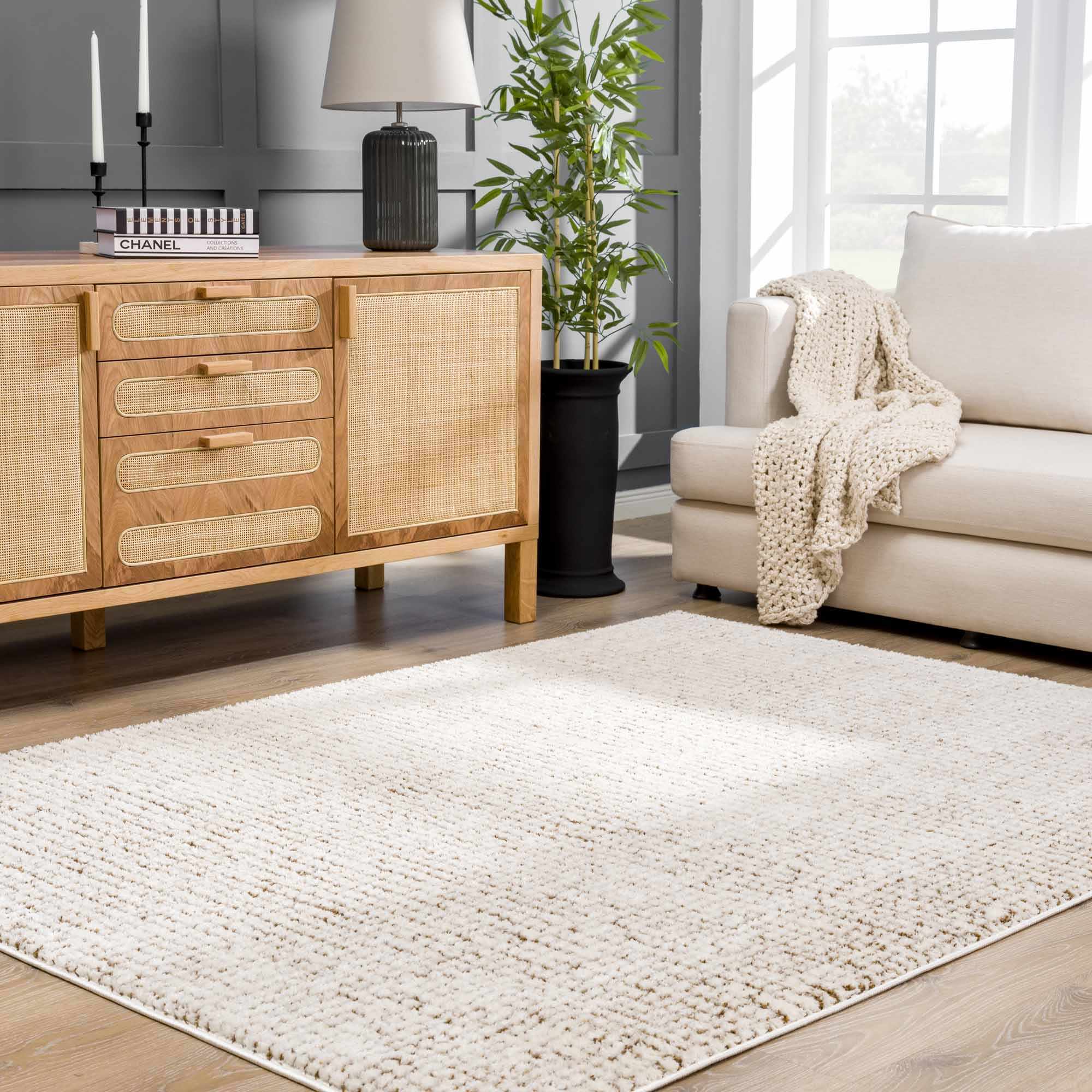 Contemporary Style Beige & Brown Area Rug - Image 16