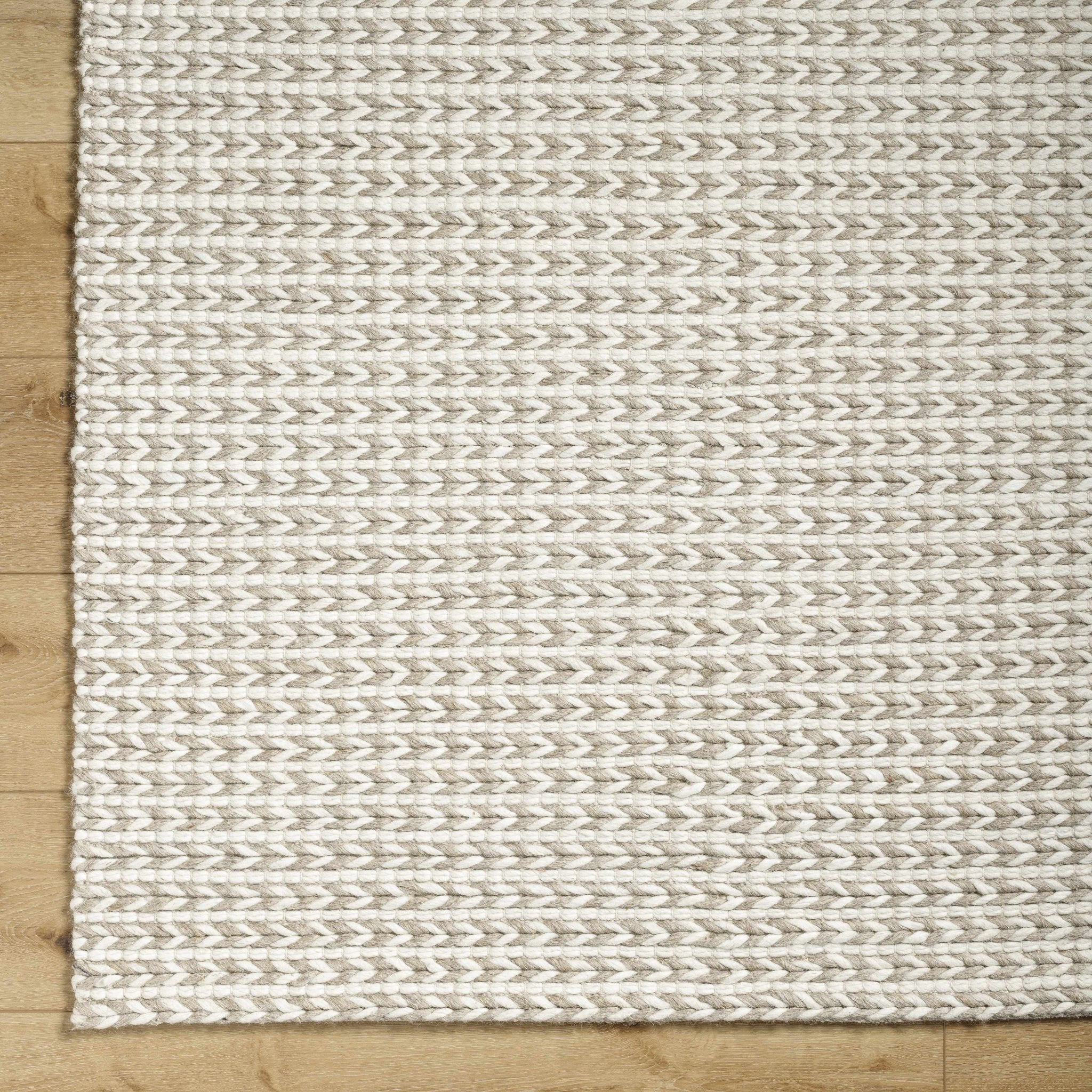 Contemporary Style Beige Hand Woven Wool Area Rug - Image 7