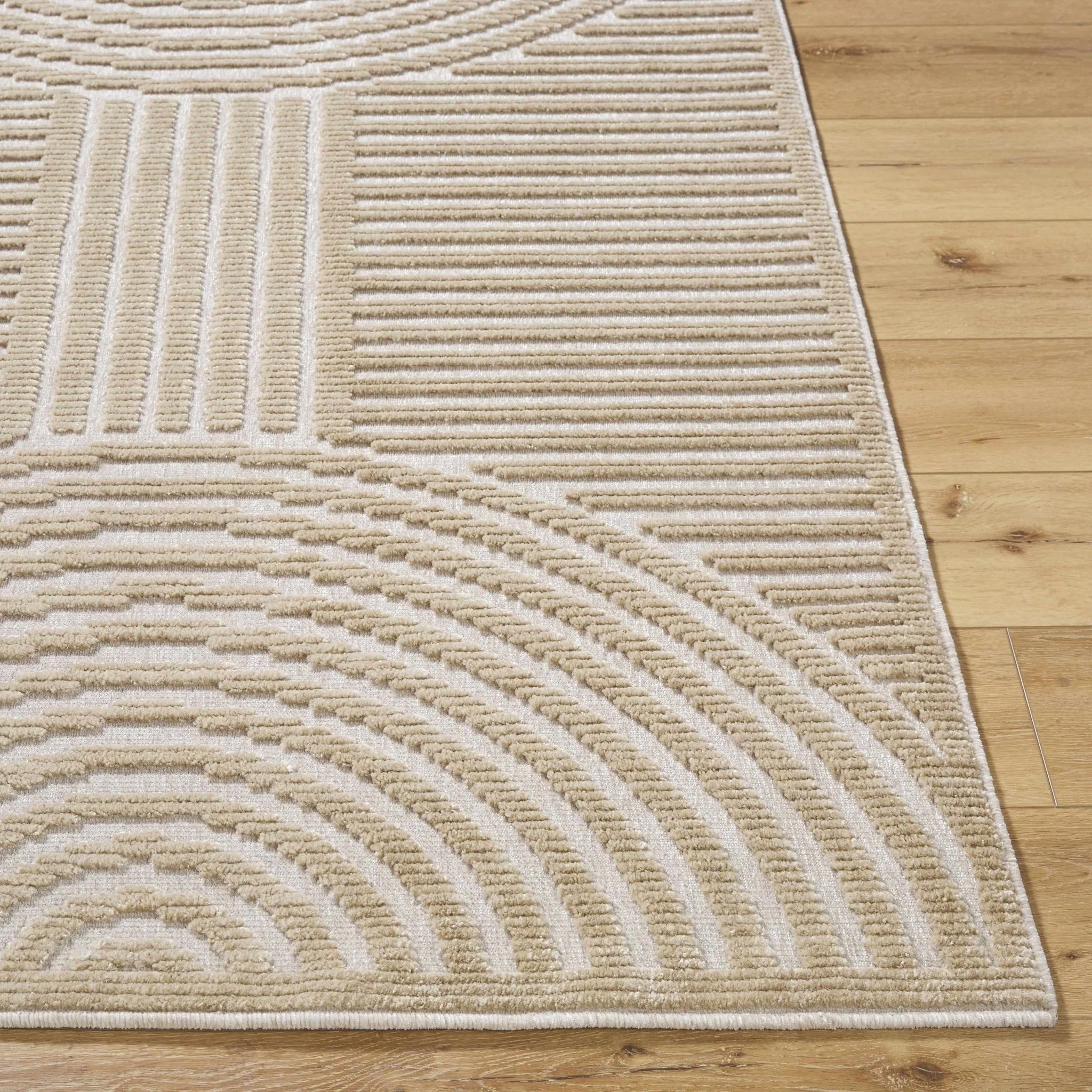 Contemporary Style Beige Washable Area Rug - Image 4