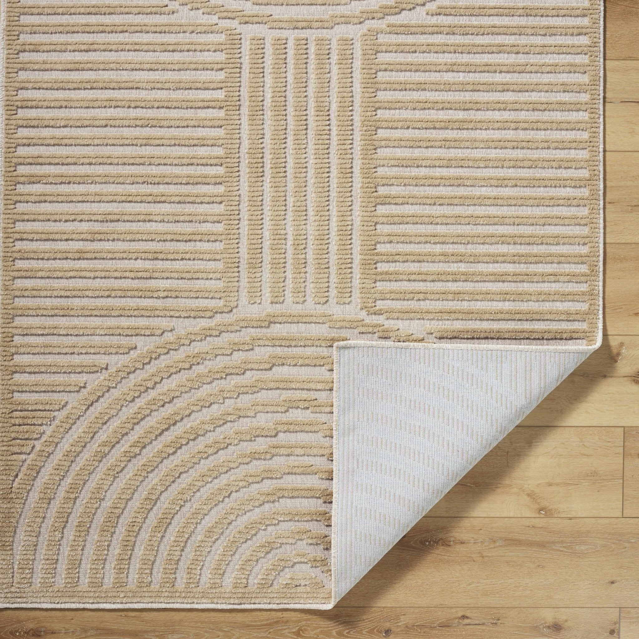 Contemporary Style Beige Washable Area Rug - Image 5