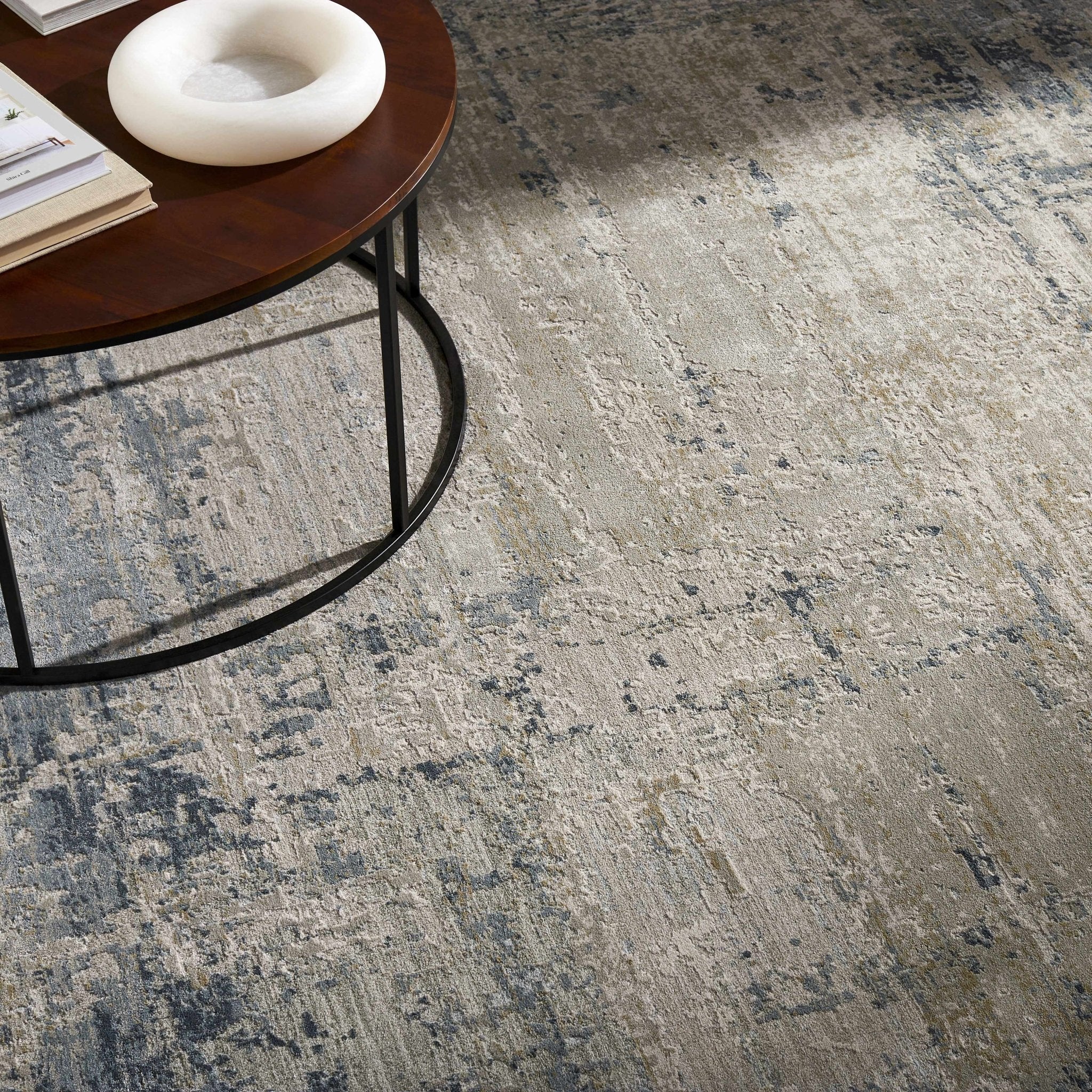 Contemporary Style Abstract Blue Area Rug - Image 10