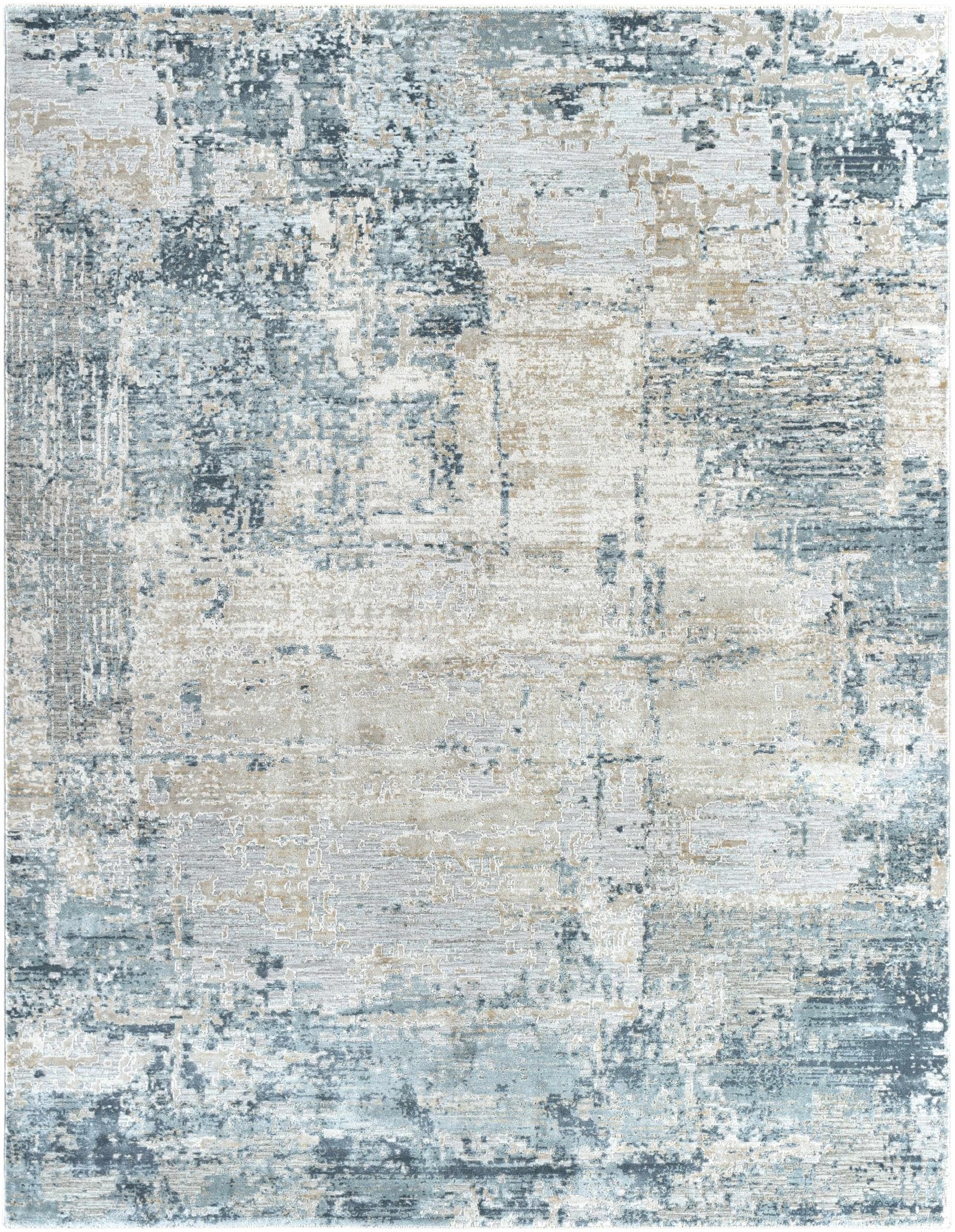 Contemporary Style Abstract Blue Area Rug - Image 2