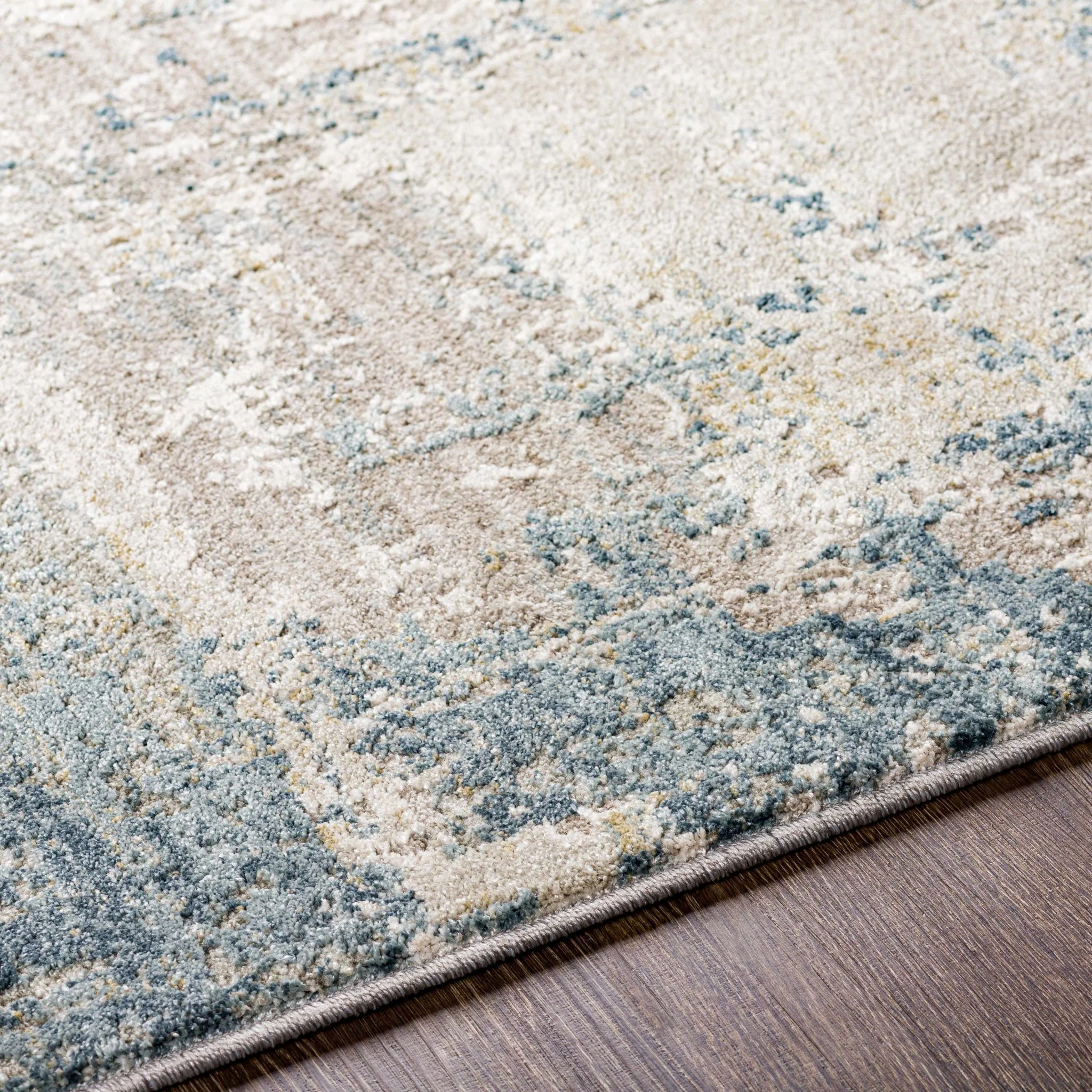 Contemporary Style Abstract Blue Area Rug - Image 3