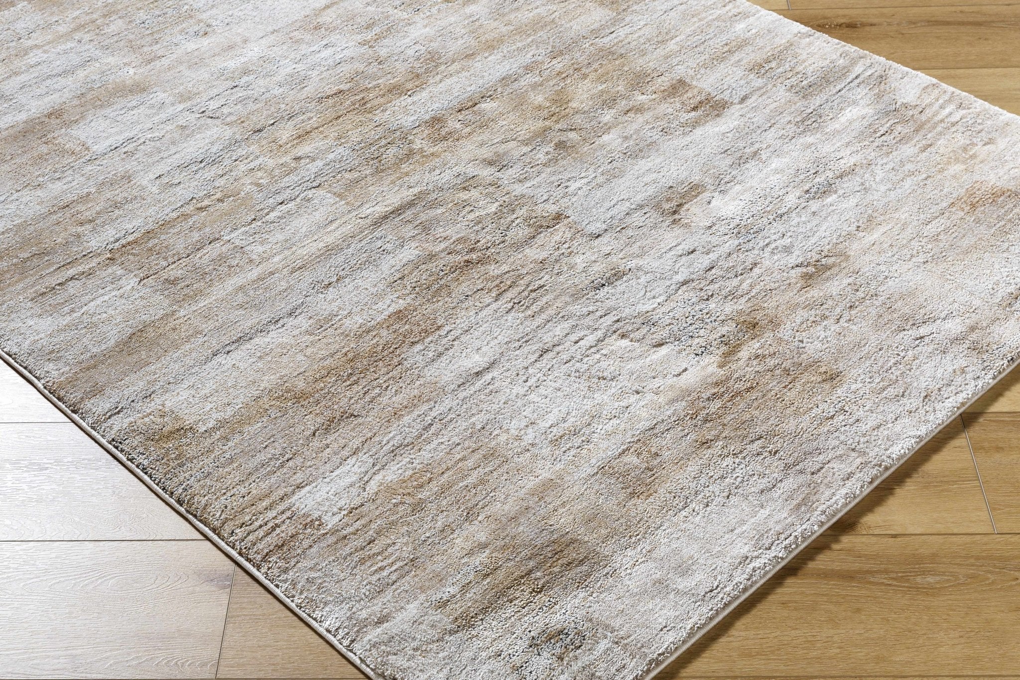 Contemporary Style Brown And Peach Machine Woven Area Rug - Image 3