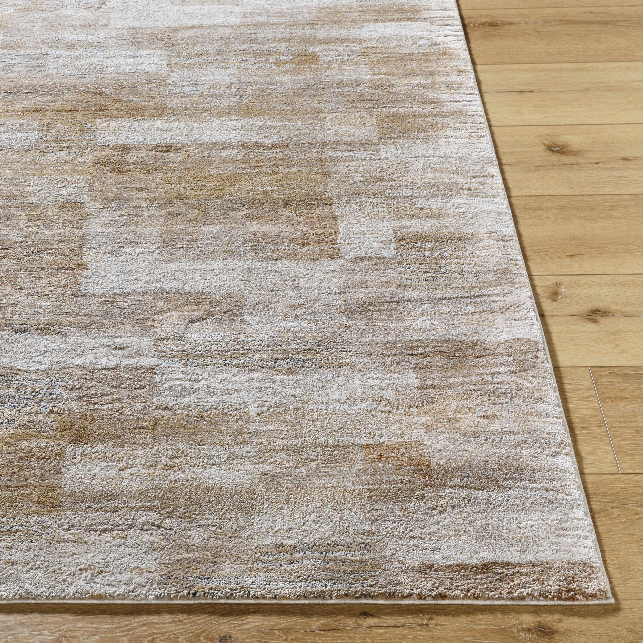 Contemporary Style Brown And Peach Machine Woven Area Rug - Image 4