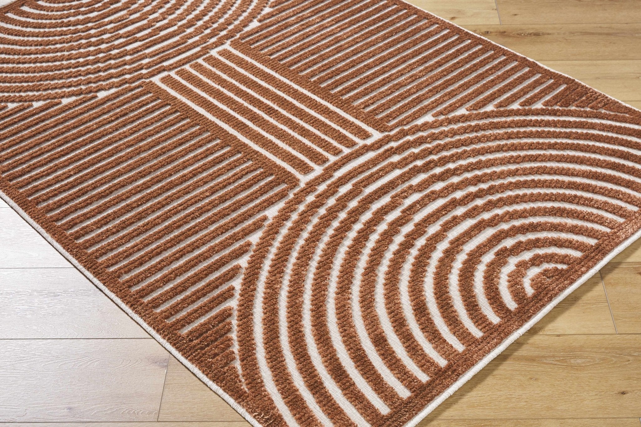Deron Contemporary Style Brown Washable Area Rug - Image 3