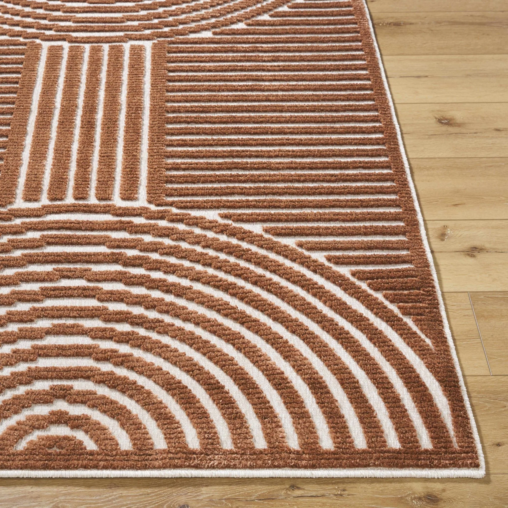Deron Contemporary Style Brown Washable Area Rug - Image 4