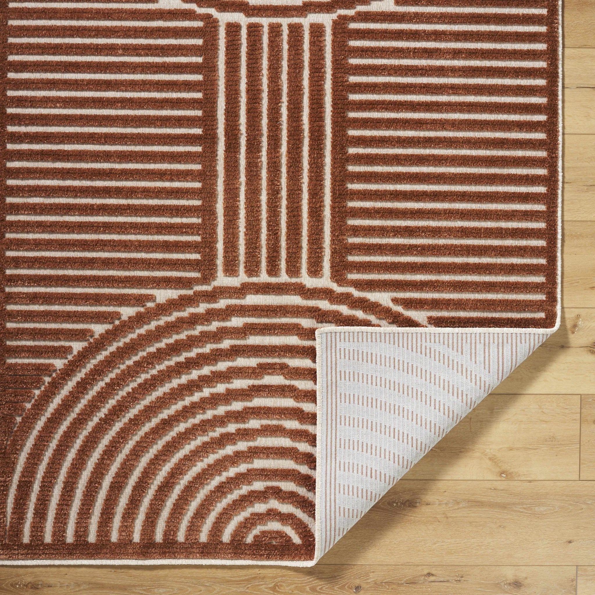 Deron Contemporary Style Brown Washable Area Rug - Image 5